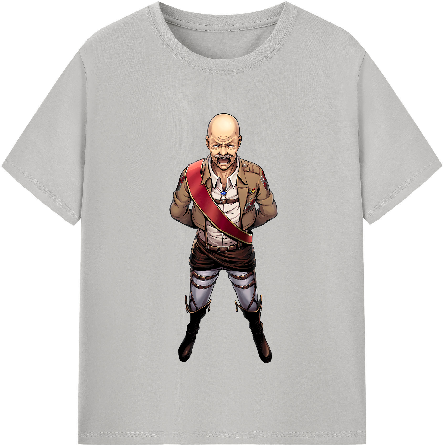 （画像用） 進撃の巨人 ドット·ピクシス Attack on Titan Dot Pixis 綿100％半袖Tシャツ（フロントプリント）