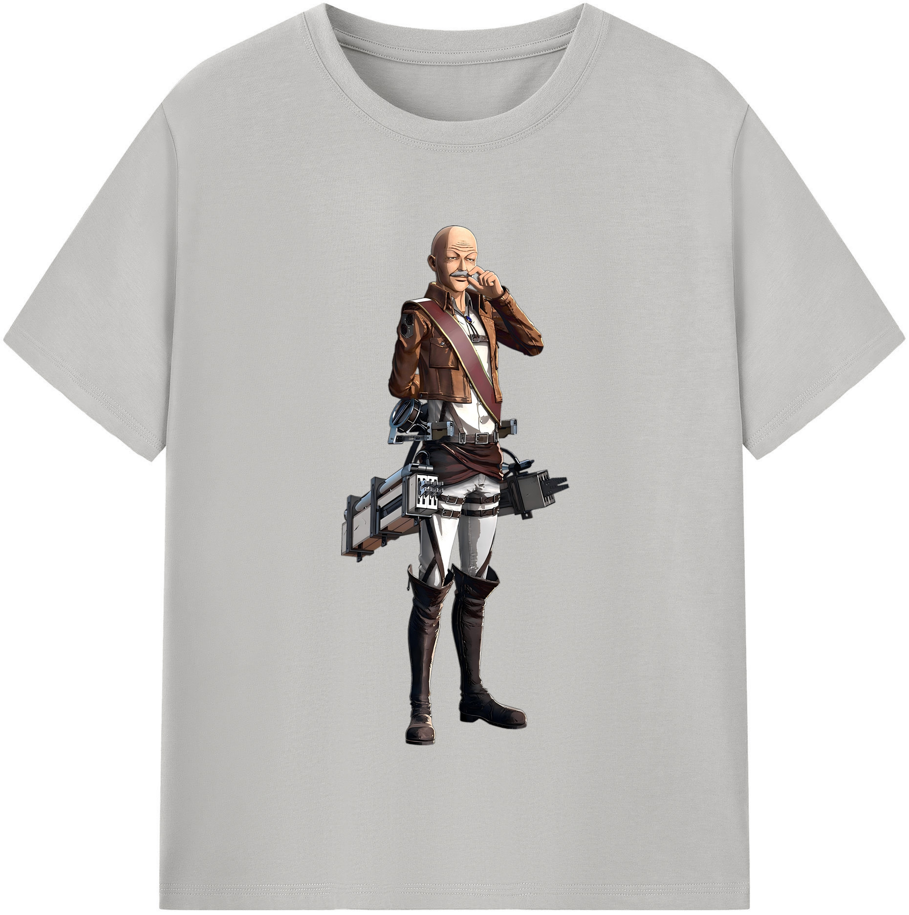 （画像用） 進撃の巨人 ドット·ピクシス Attack on Titan Dot Pixis 綿100％半袖Tシャツ（フロントプリント）