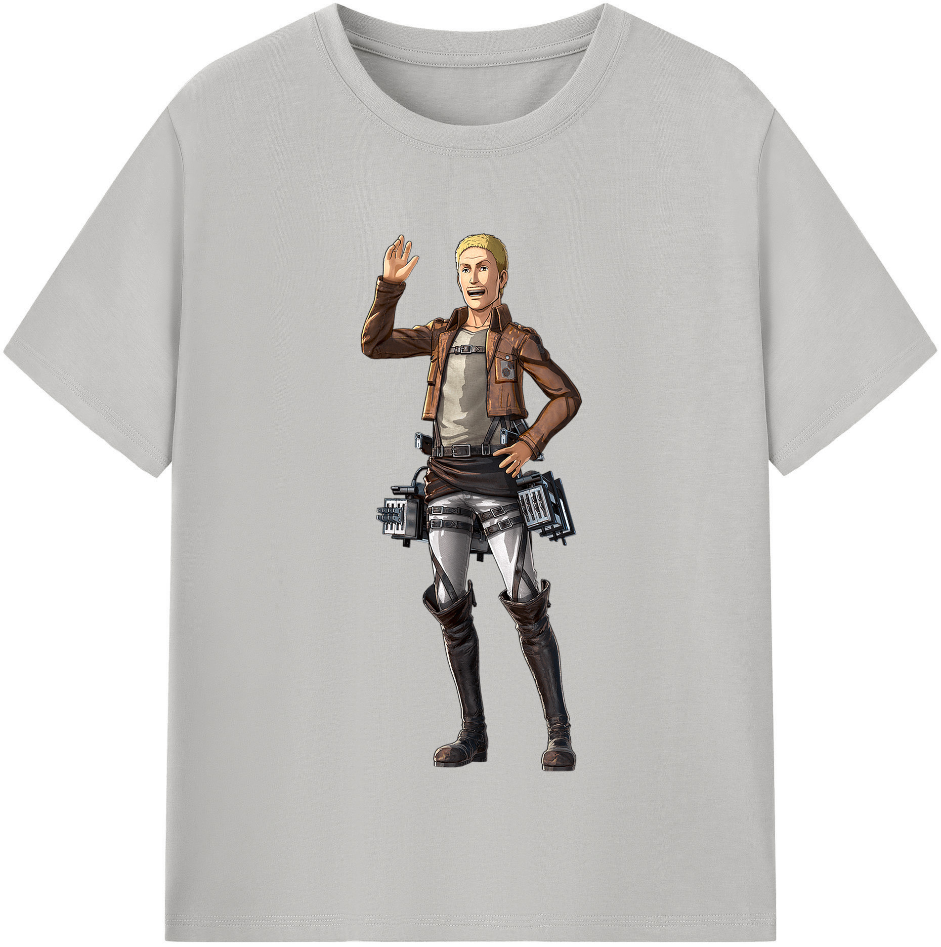 （画像用） 進撃の巨人 ハンネス Attack on Titan Hannes 綿100％半袖Tシャツ（フロントプリント）