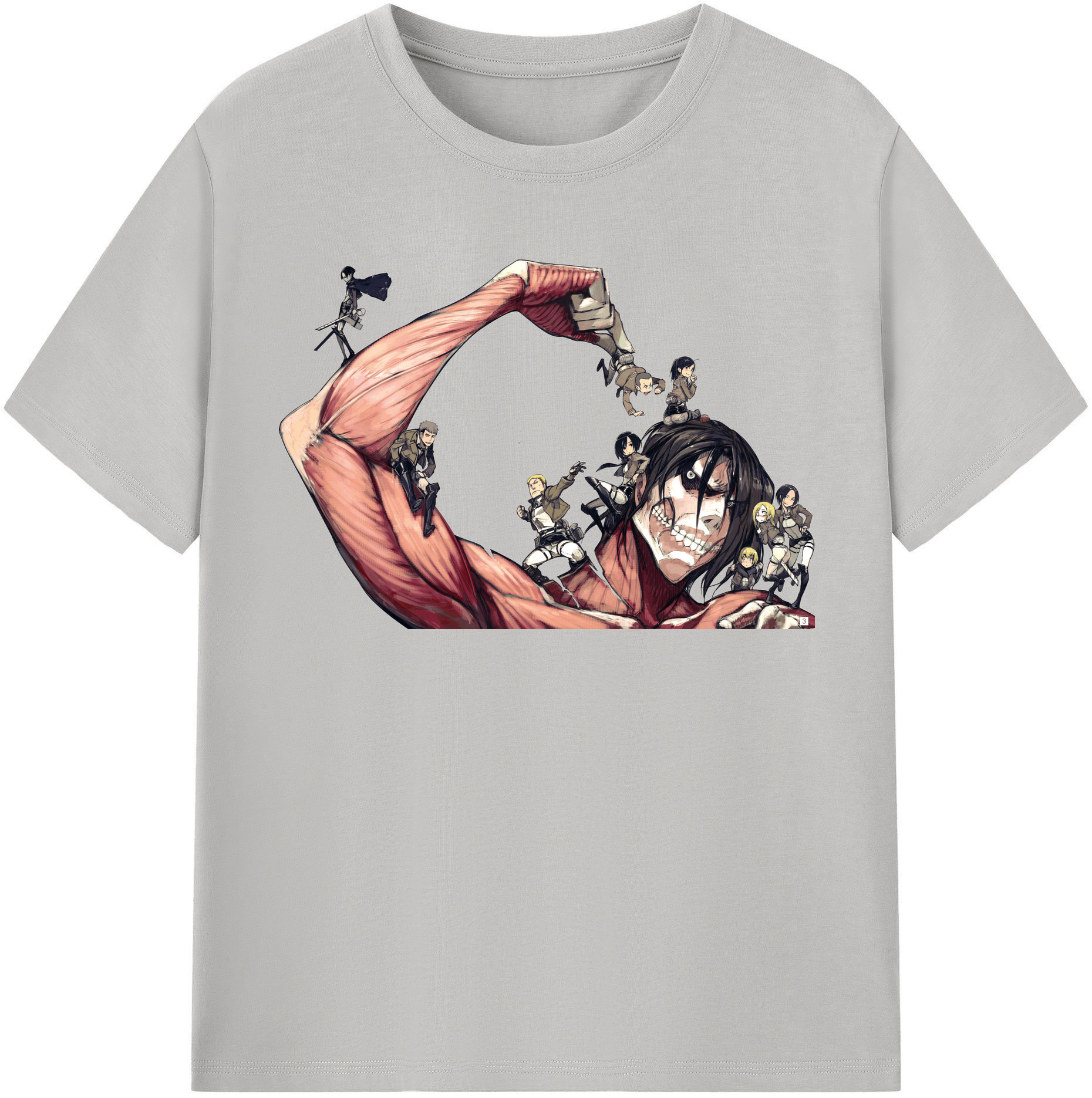 （画像用） 進撃の巨人 Attack on Titan 綿100％半袖Tシャツ（フロントプリント）