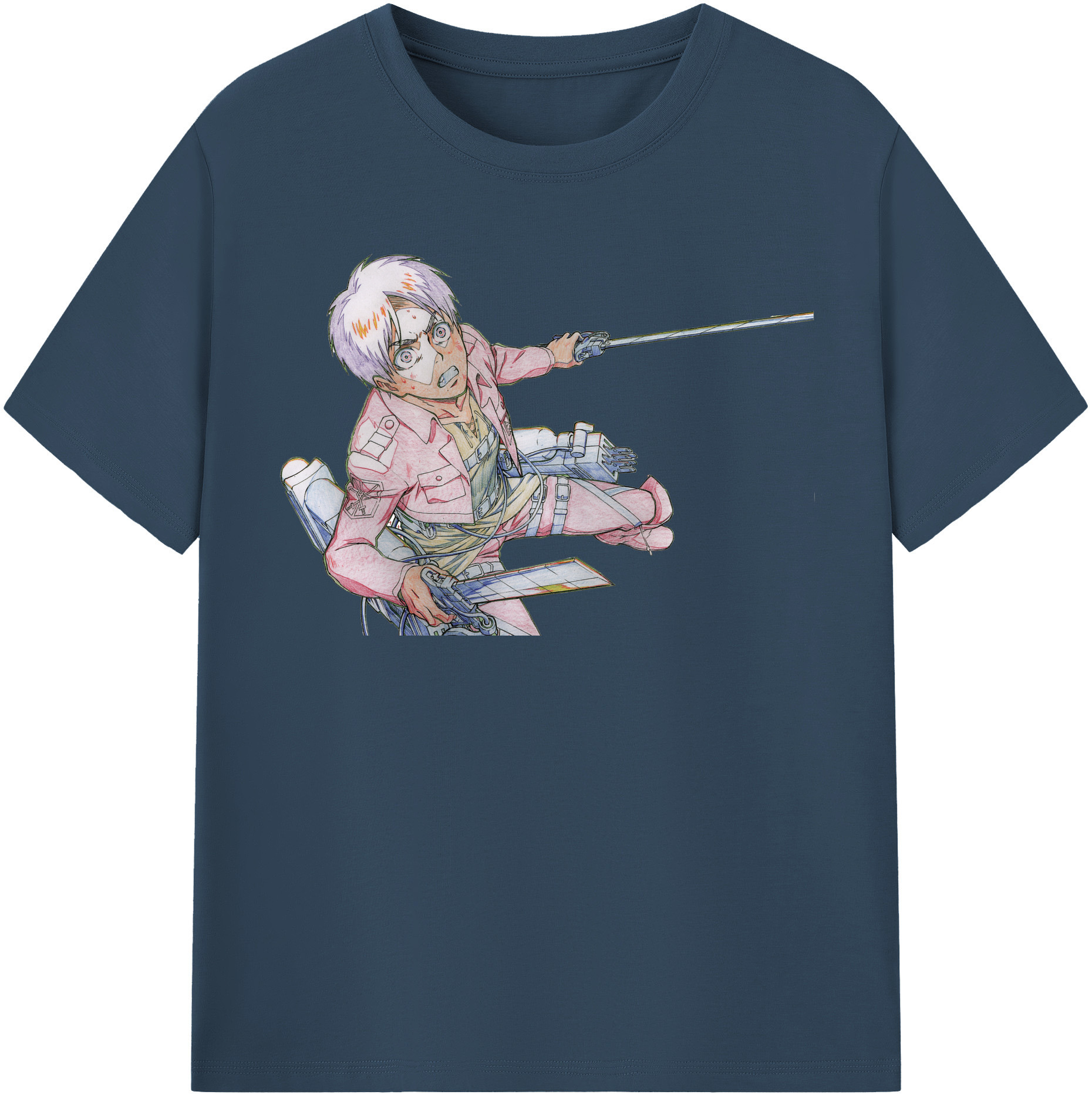 （画像用） 進撃の巨人 エレン･イェーガー Attack on Titan Eren Jäger 綿100％半袖Tシャツ（フロントプリント）