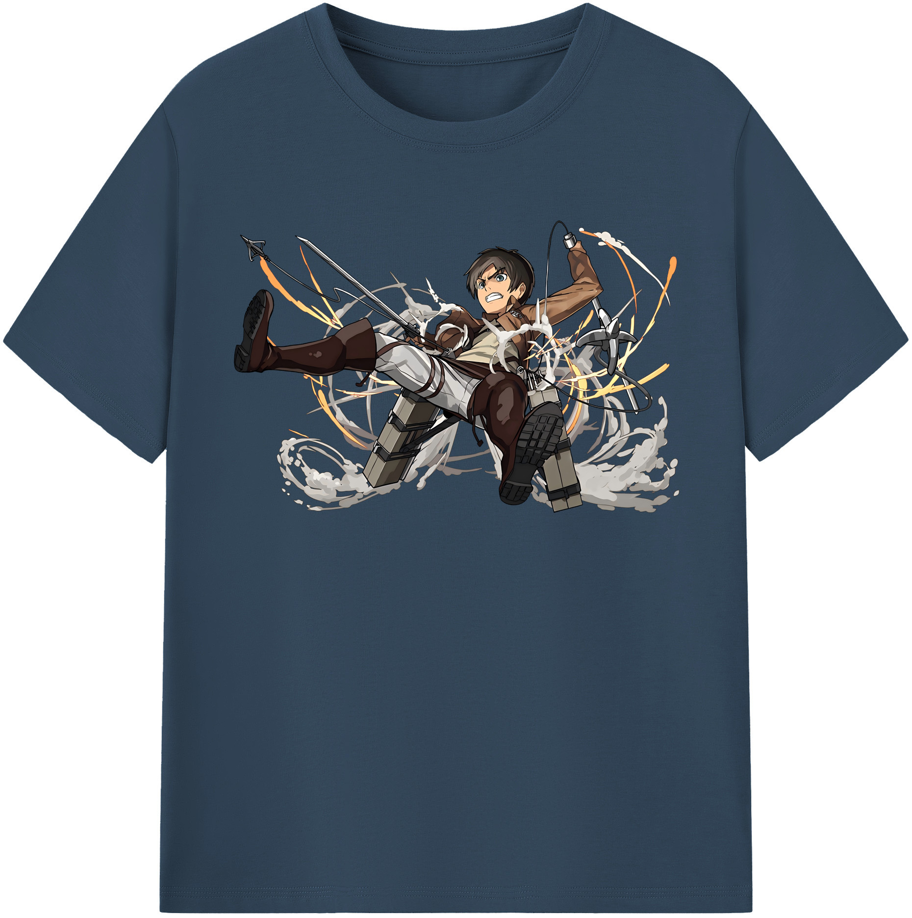 （画像用） 進撃の巨人 エレン･イェーガー Attack on Titan Eren Jäger 綿100％半袖Tシャツ（フロントプリント）