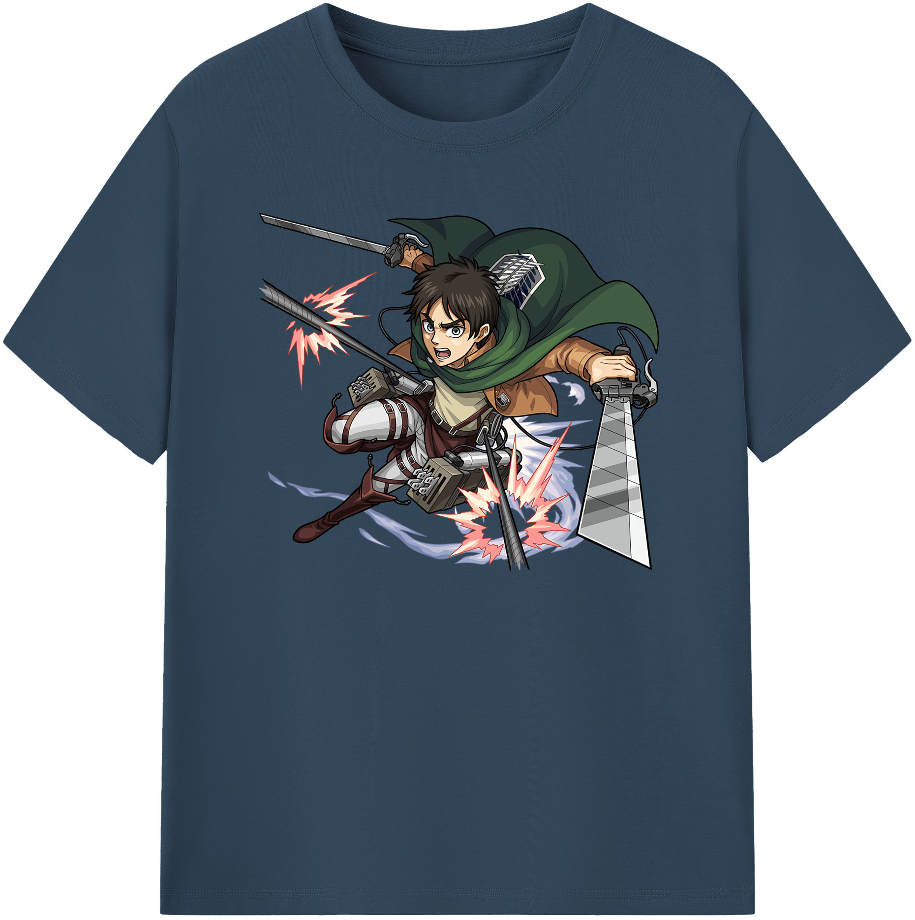 （画像用） 進撃の巨人 エレン･イェーガー Attack on Titan Eren Jäger 綿100％半袖Tシャツ（フロントプリント）