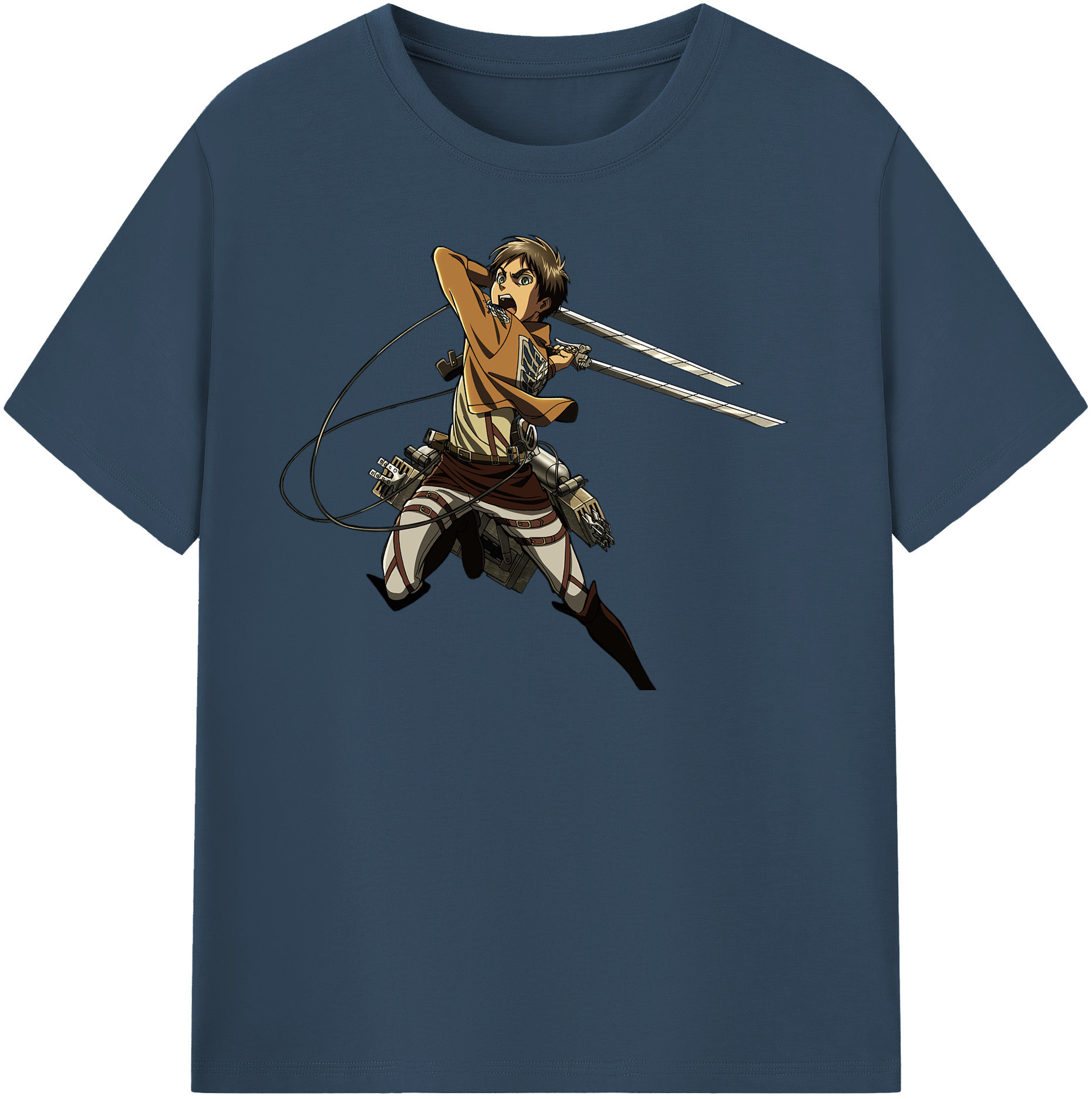 （画像用） 進撃の巨人 エレン･イェーガー Attack on Titan Eren Jäger 綿100％半袖Tシャツ（フロントプリント）