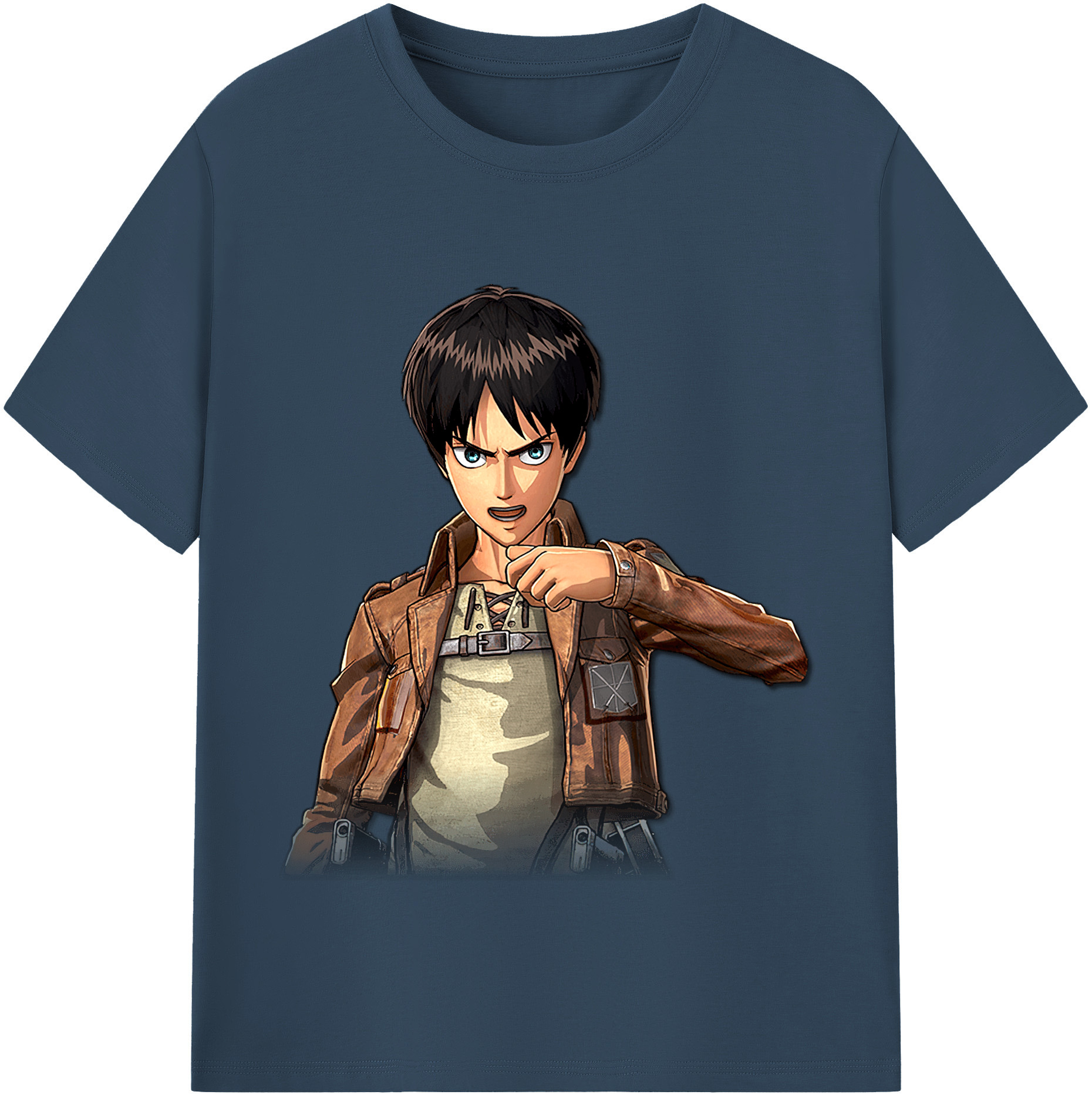 （画像用） 進撃の巨人 エレン･イェーガー Attack on Titan Eren Jäger 綿100％半袖Tシャツ（フロントプリント）