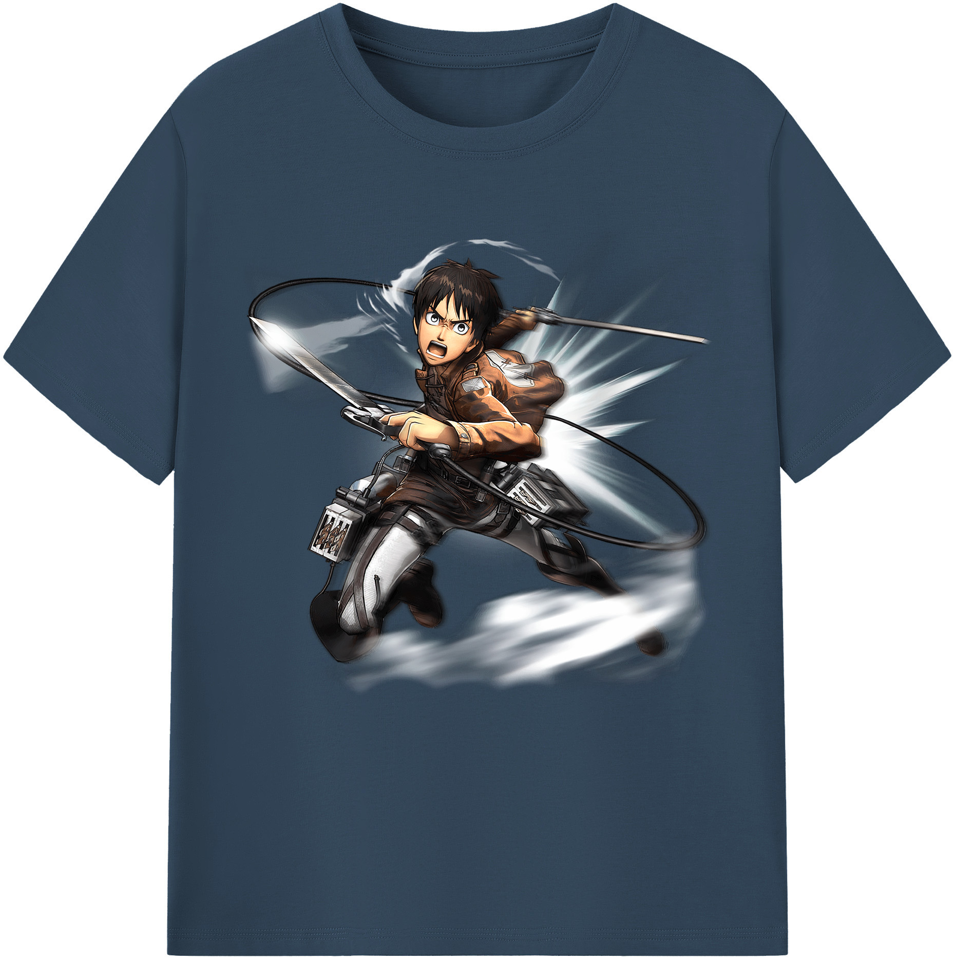 （画像用） 進撃の巨人 エレン･イェーガー Attack on Titan Eren Jäger 綿100％半袖Tシャツ（フロントプリント）