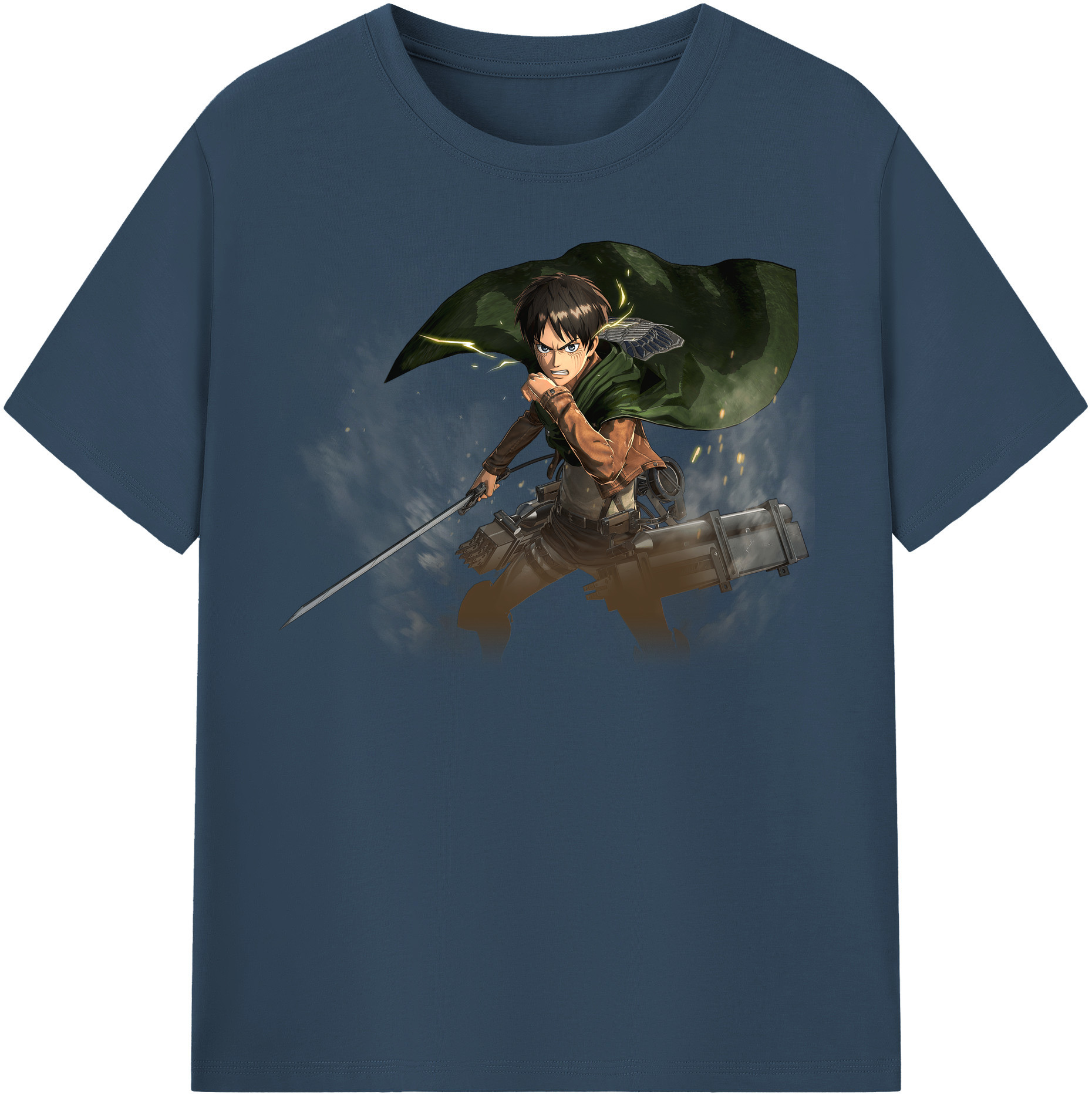 （画像用） 進撃の巨人 エレン･イェーガー Attack on Titan Eren Jäger 綿100％半袖Tシャツ（フロントプリント）