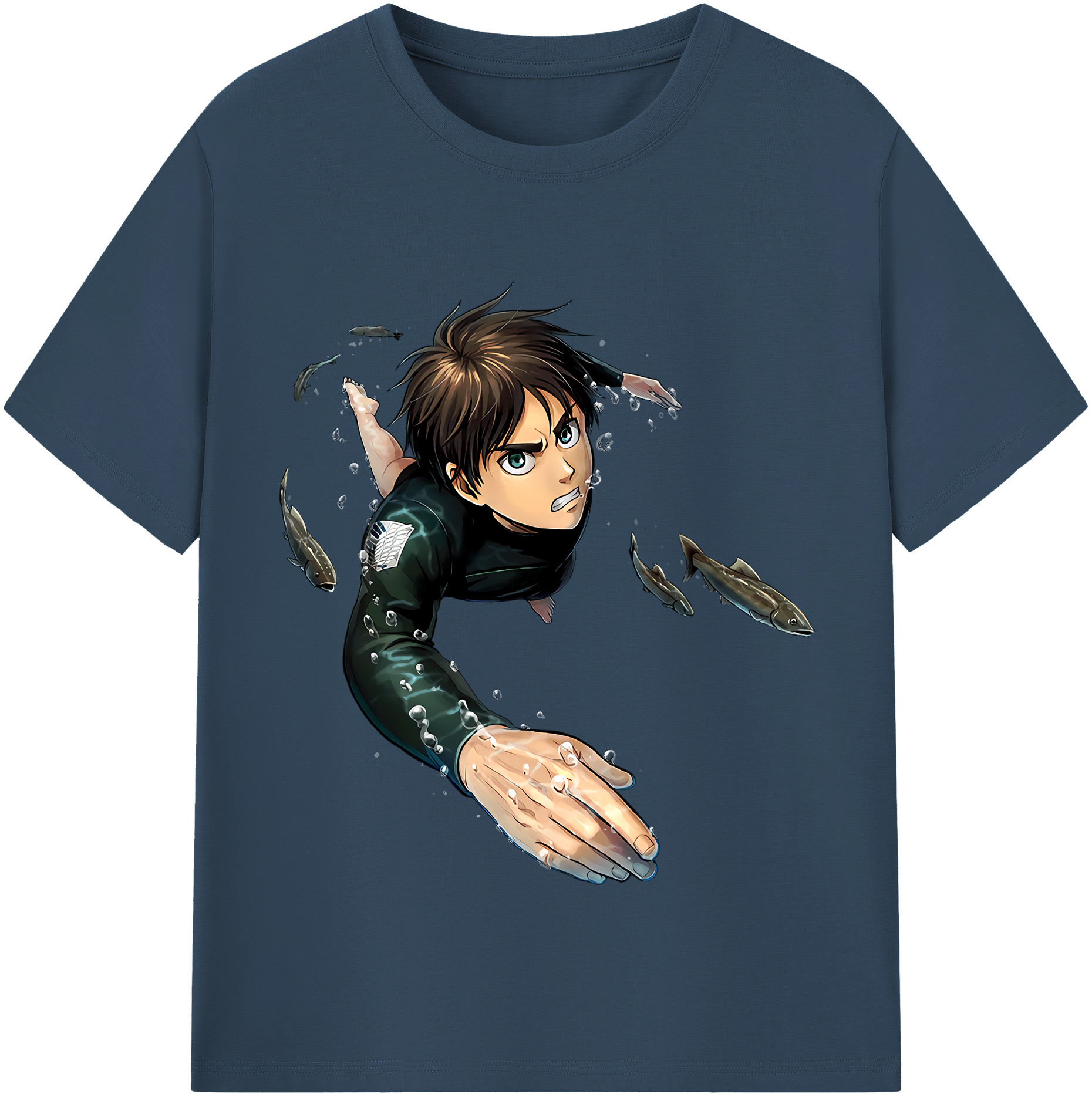 （画像用） 進撃の巨人 エレン･イェーガー Attack on Titan Eren Jäger 綿100％半袖Tシャツ（フロントプリント）