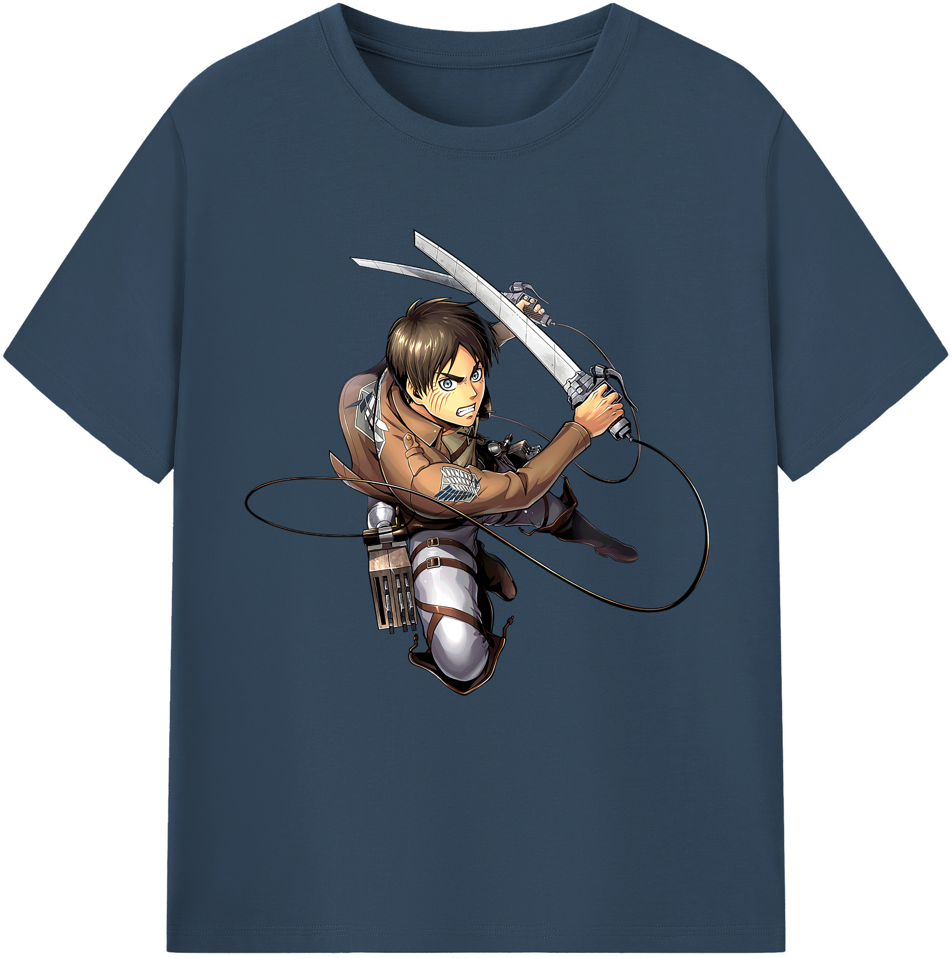（画像用） 進撃の巨人 エレン･イェーガー Attack on Titan Eren Jäger 綿100％半袖Tシャツ（フロントプリント）