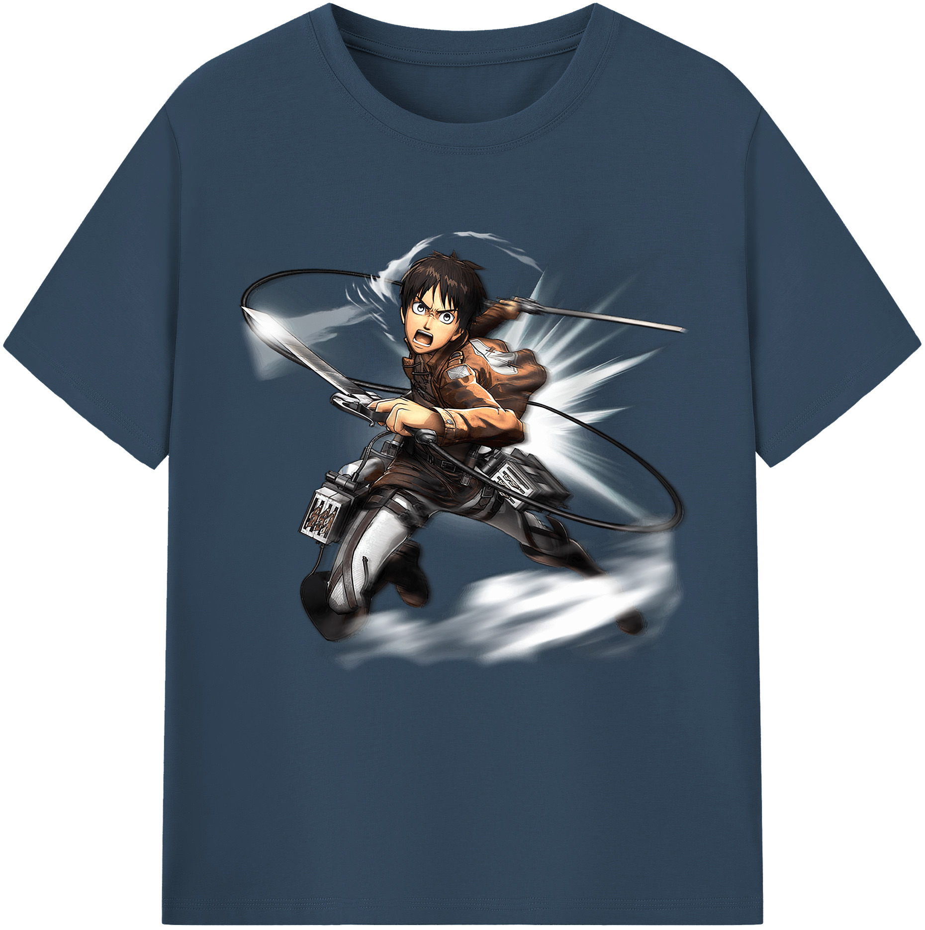 （画像用） 進撃の巨人 エレン･イェーガー Attack on Titan Eren Jäger 綿100％半袖Tシャツ（フロントプリント）