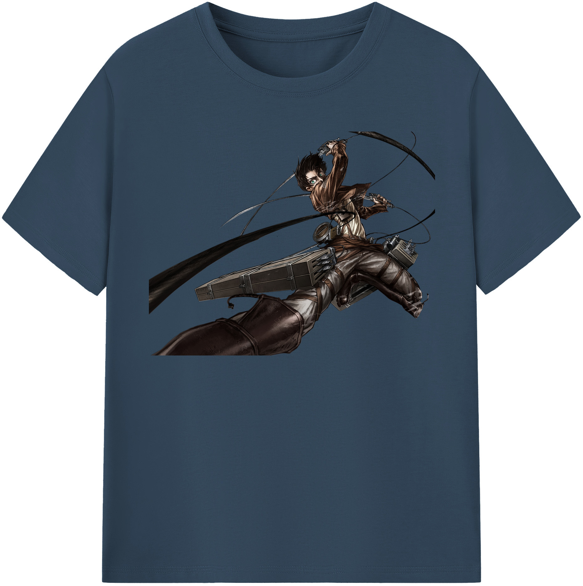 （画像用） 進撃の巨人 エレン･イェーガー Attack on Titan Eren Jäger 綿100％半袖Tシャツ（フロントプリント）