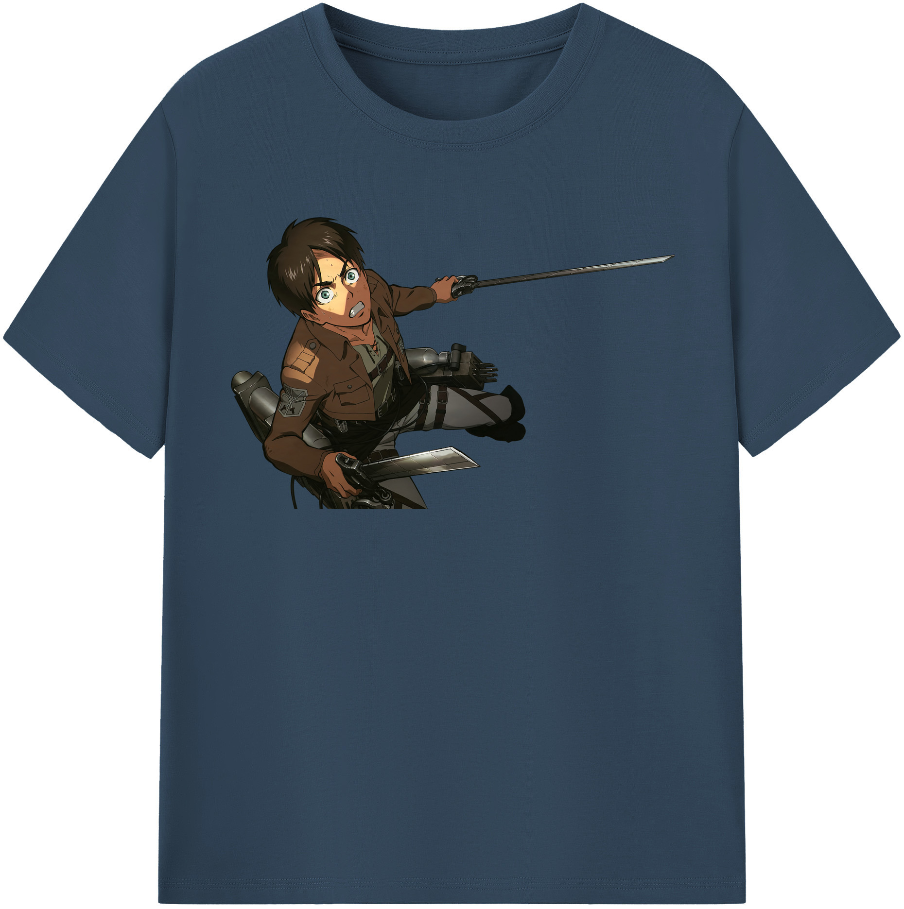 （画像用） 進撃の巨人 エレン･イェーガー Attack on Titan Eren Jäger 綿100％半袖Tシャツ（フロントプリント）