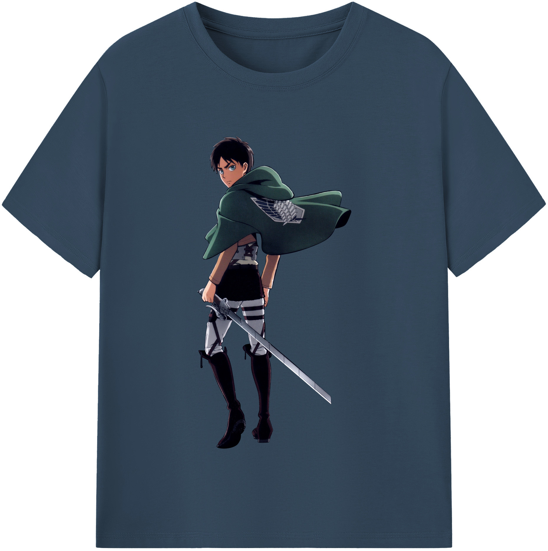 （画像用） 進撃の巨人 エレン･イェーガー Attack on Titan Eren Jäger 綿100％半袖Tシャツ（フロントプリント）