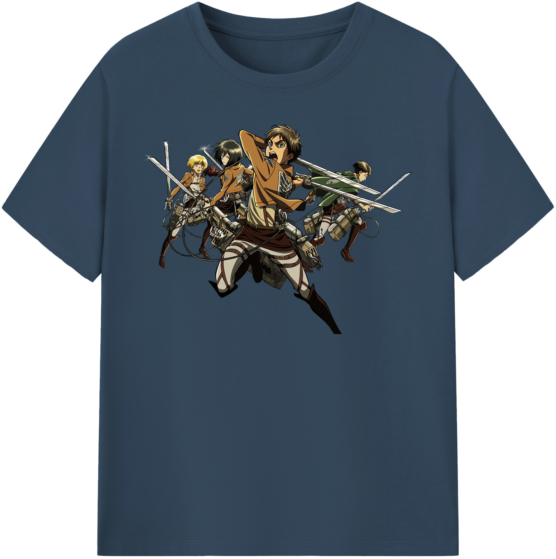 （画像用） 進撃の巨人 エレン･イェーガー Attack on Titan Eren Jäger 綿100％半袖Tシャツ（フロントプリント）