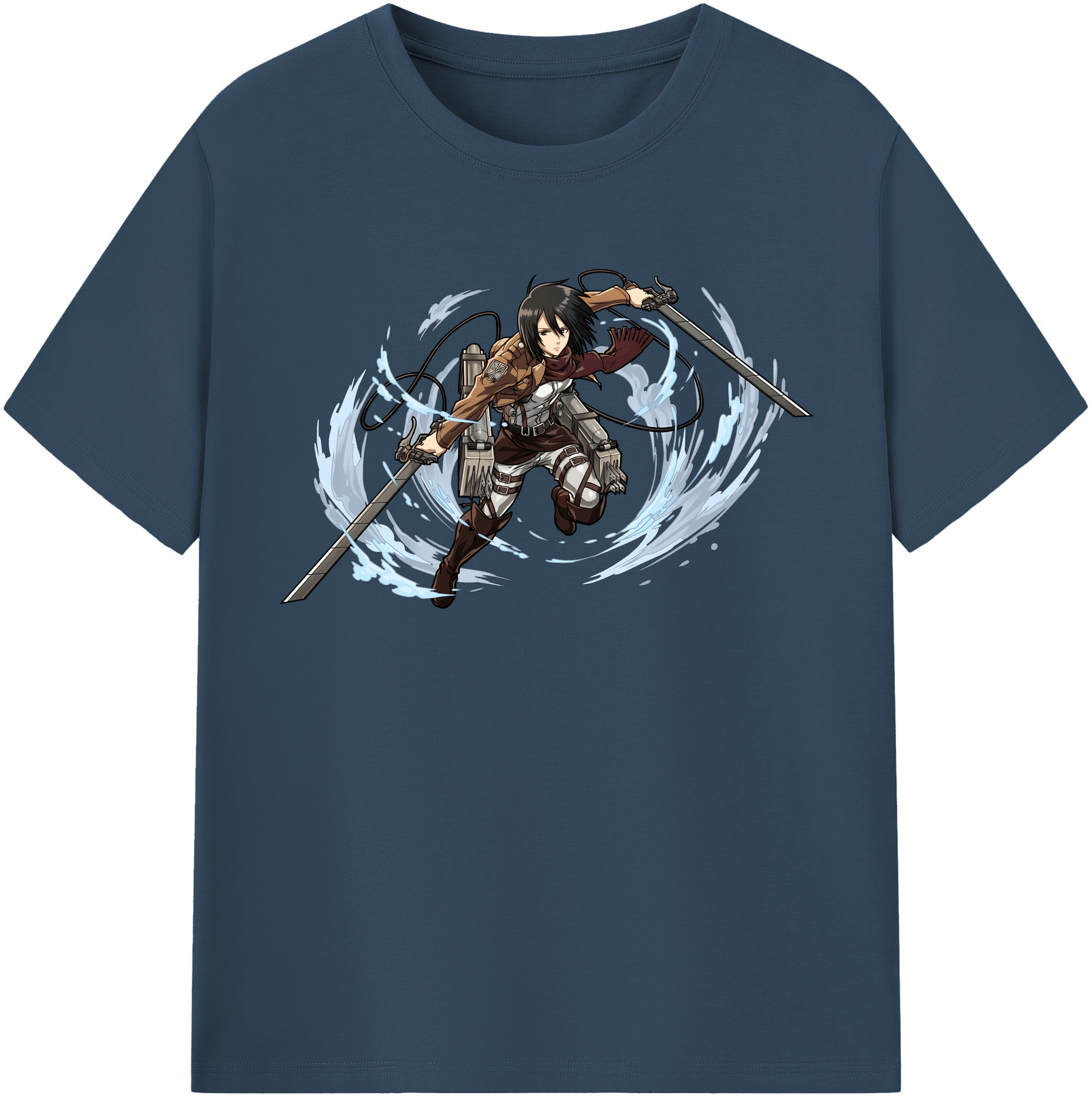 （画像用） 進撃の巨人 ミカサ·アッカーマン Attack on Titan Mikasa Ackerman 綿100％半袖Tシャツ（フロントプリント）