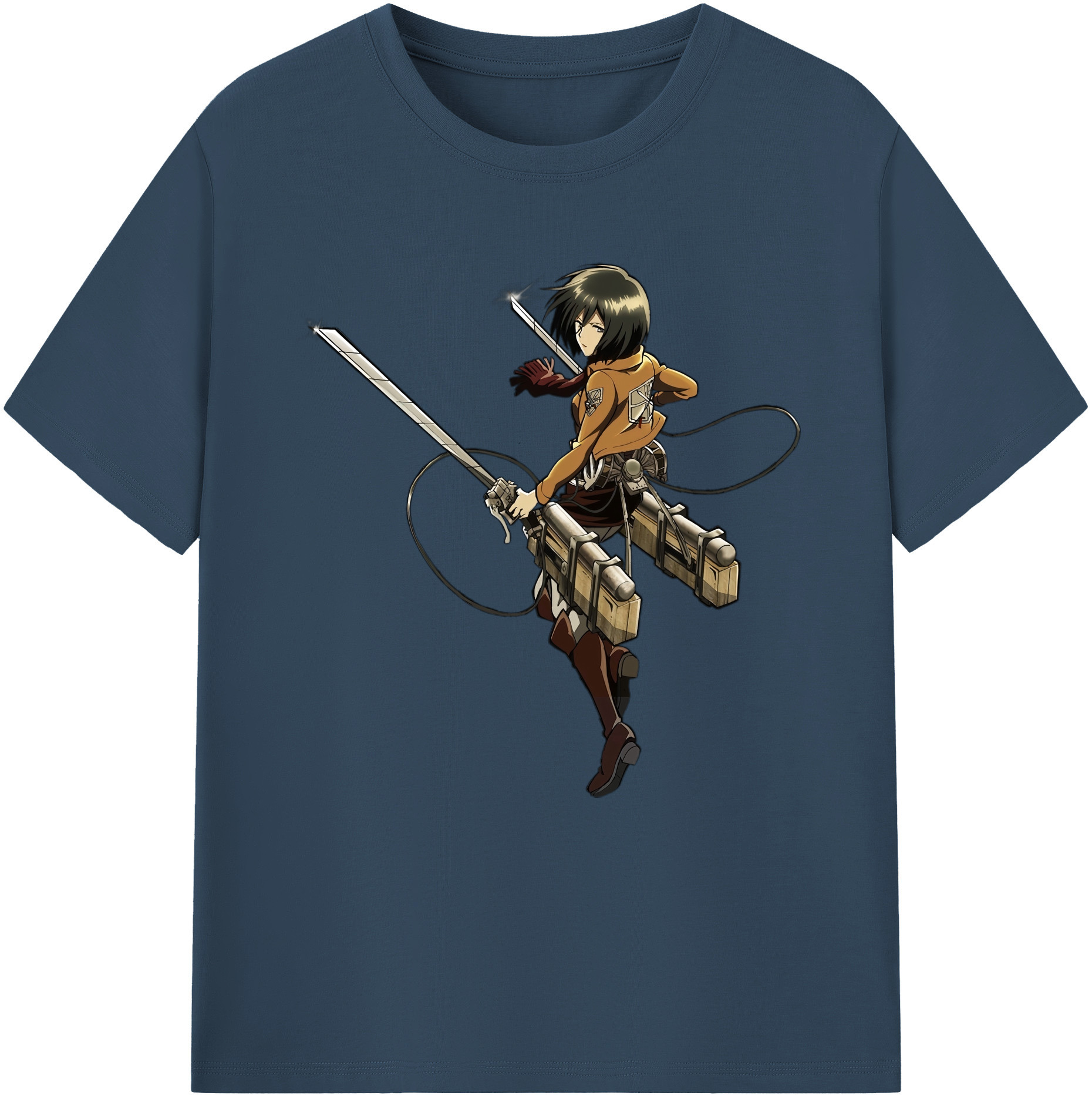 （画像用） 進撃の巨人 ミカサ·アッカーマン Attack on Titan Mikasa Ackerman 綿100％半袖Tシャツ（フロントプリント）