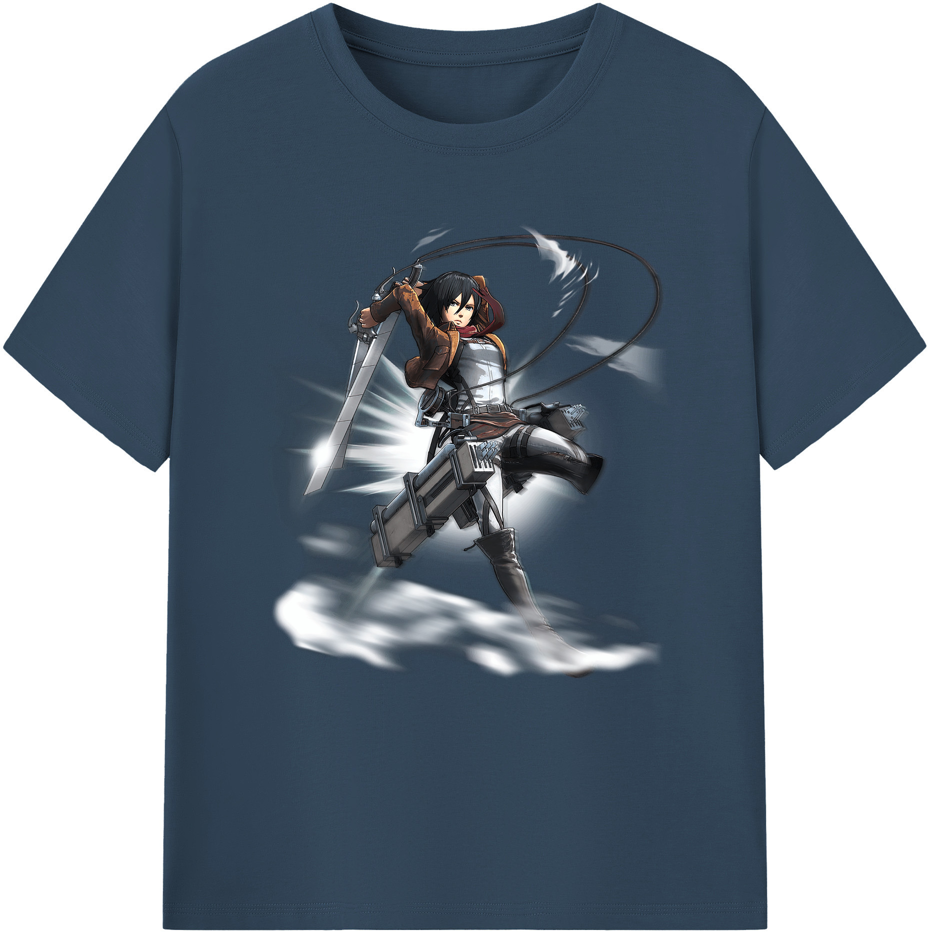 （画像用） 進撃の巨人 ミカサ·アッカーマン Attack on Titan Mikasa Ackerman 綿100％半袖Tシャツ（フロントプリント）