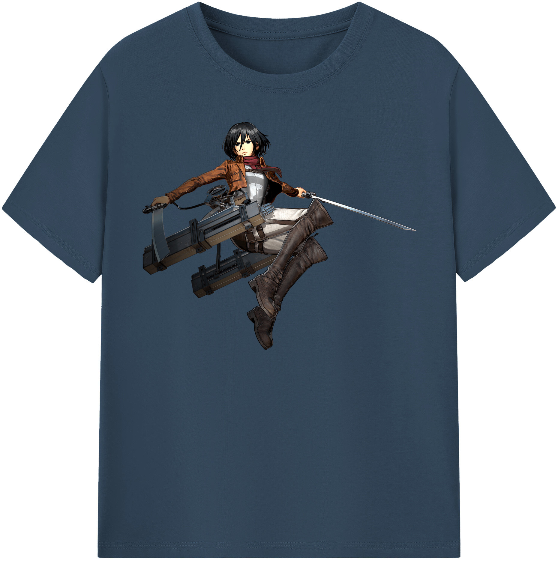（画像用） 進撃の巨人 ミカサ·アッカーマン Attack on Titan Mikasa Ackerman 綿100％半袖Tシャツ（フロントプリント）