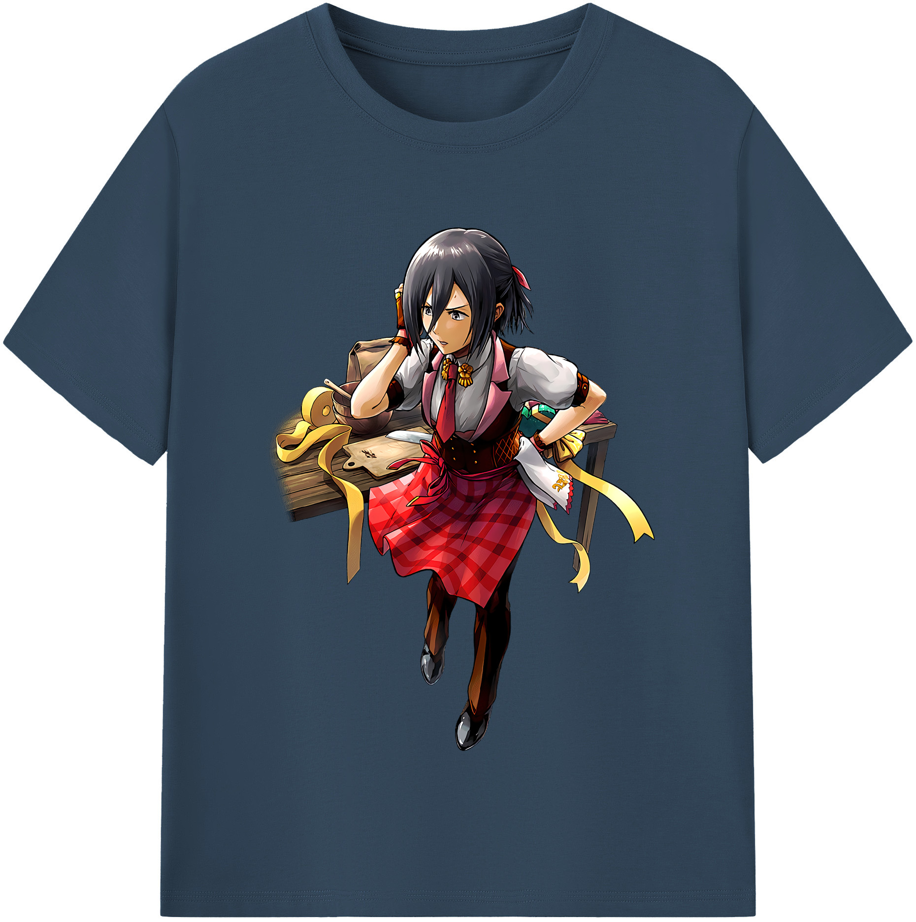 （画像用） 進撃の巨人 ミカサ·アッカーマン Attack on Titan Mikasa Ackerman 綿100％半袖Tシャツ（フロントプリント）