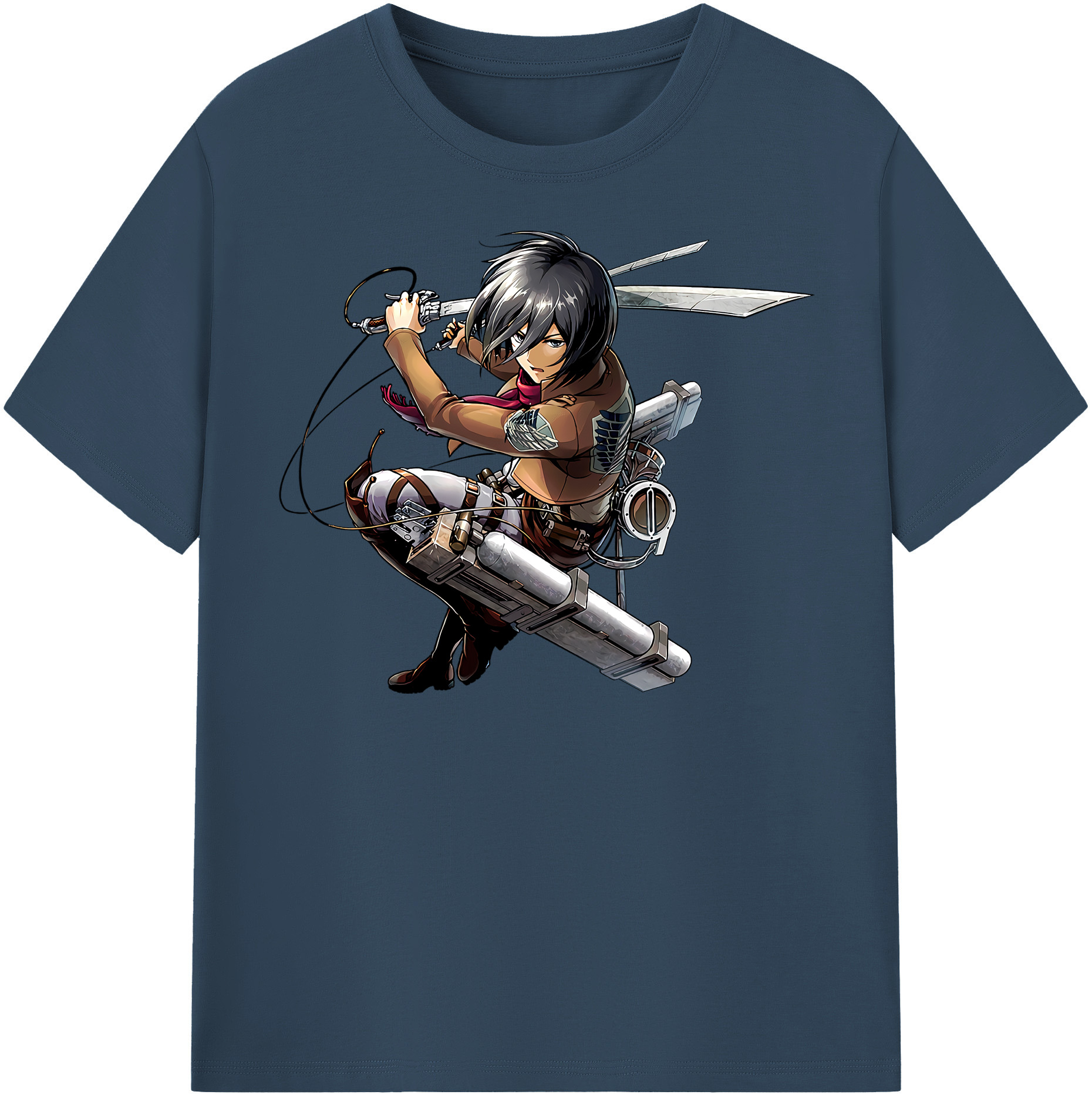 （画像用） 進撃の巨人 ミカサ·アッカーマン Attack on Titan Mikasa Ackerman 綿100％半袖Tシャツ（フロントプリント）