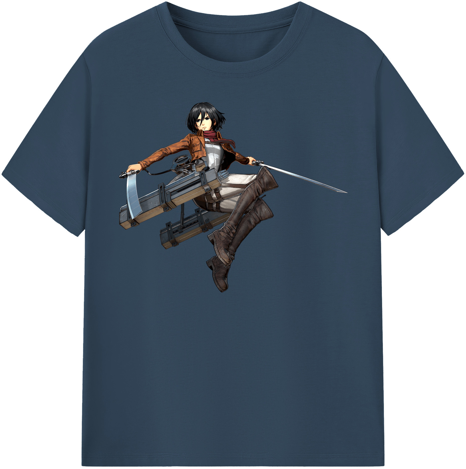 （画像用） 進撃の巨人 ミカサ·アッカーマン Attack on Titan Mikasa Ackerman 綿100％半袖Tシャツ（フロントプリント）