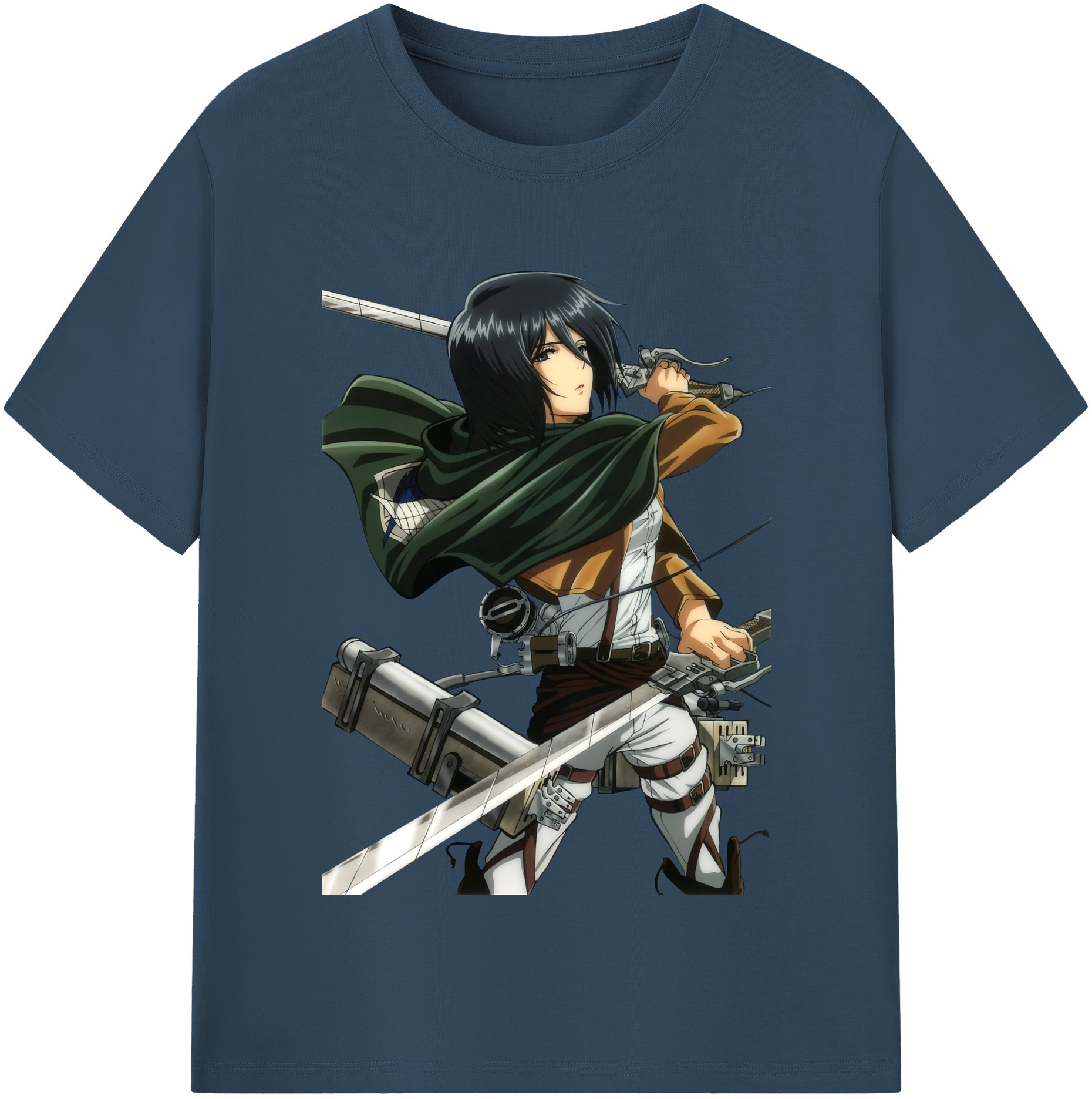 （画像用） 進撃の巨人 ミカサ·アッカーマン Attack on Titan Mikasa Ackerman 綿100％半袖Tシャツ（フロントプリント）