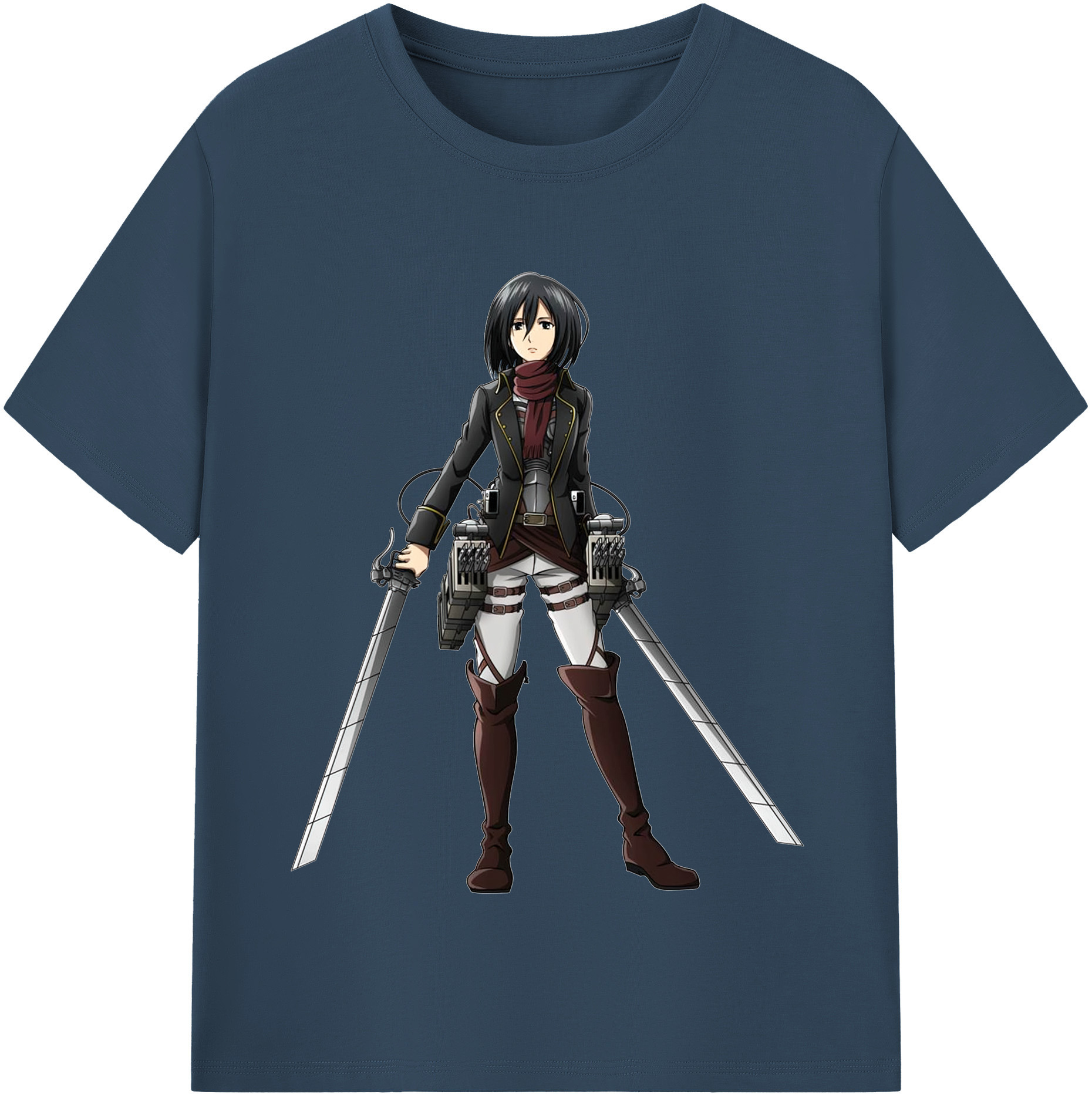 （画像用） 進撃の巨人 ミカサ·アッカーマン Attack on Titan Mikasa Ackerman 綿100％半袖Tシャツ（フロントプリント）