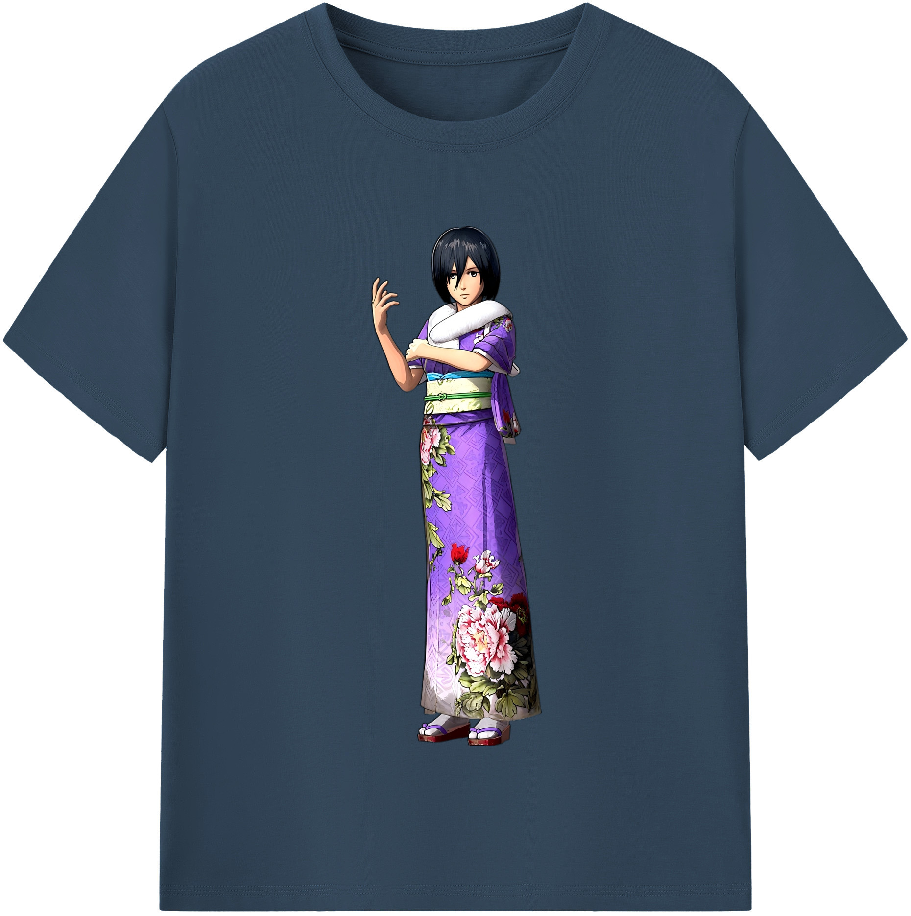 （画像用） 進撃の巨人 ミカサ·アッカーマン Attack on Titan Mikasa Ackerman 綿100％半袖Tシャツ（フロントプリント）