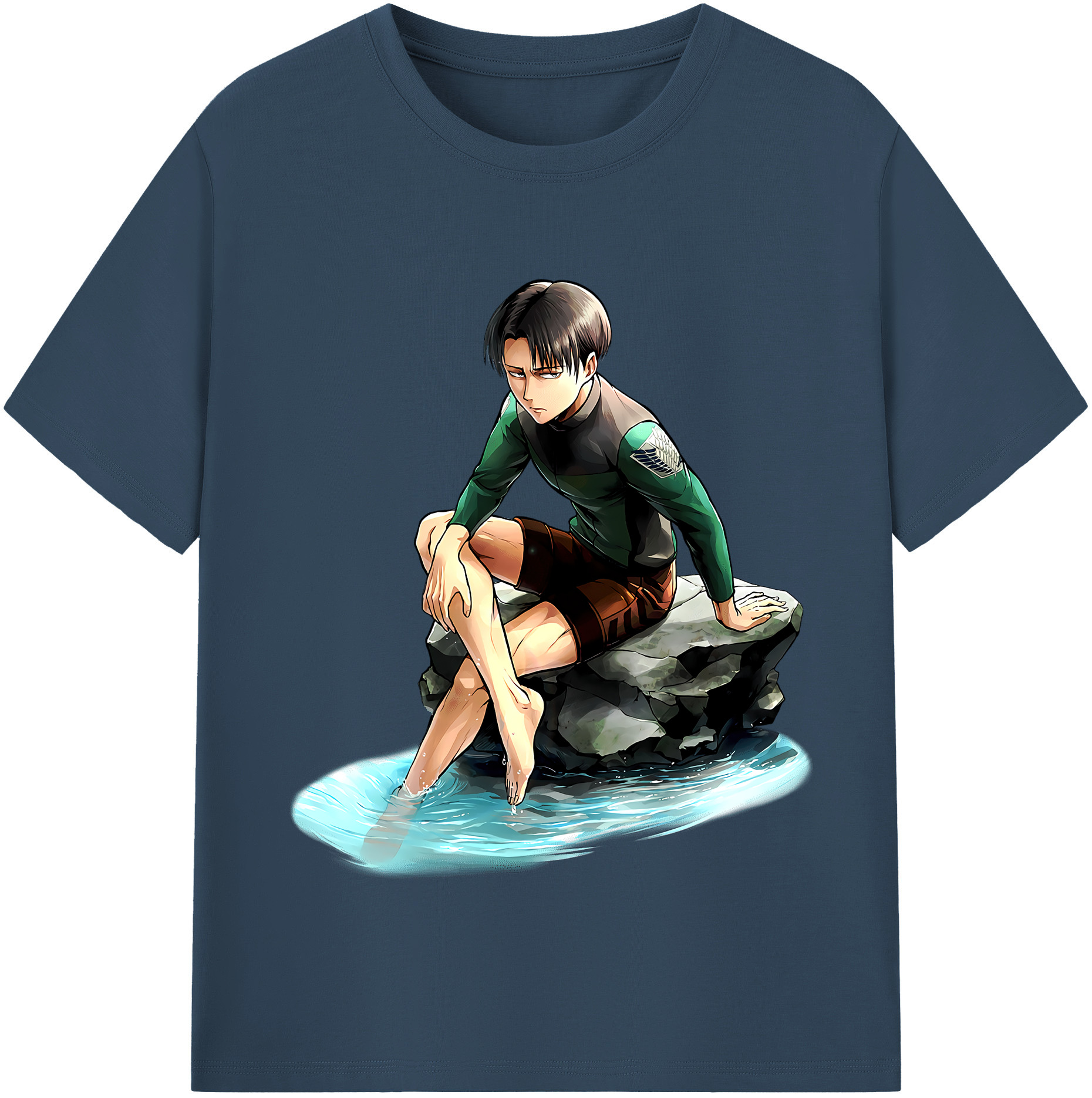（画像用） 進撃の巨人 リヴァイ·アッカーマン Attack on Titan Levi Ackerman 綿100％半袖Tシャツ（フロントプリント）