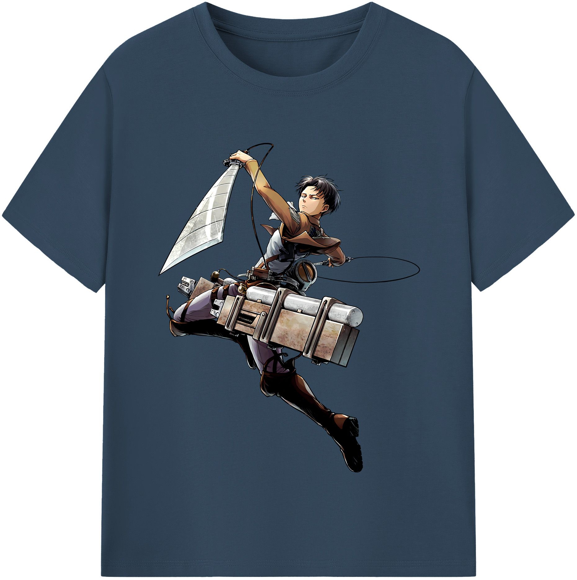 （画像用） 進撃の巨人 リヴァイ·アッカーマン Attack on Titan Levi Ackerman 綿100％半袖Tシャツ（フロントプリント）