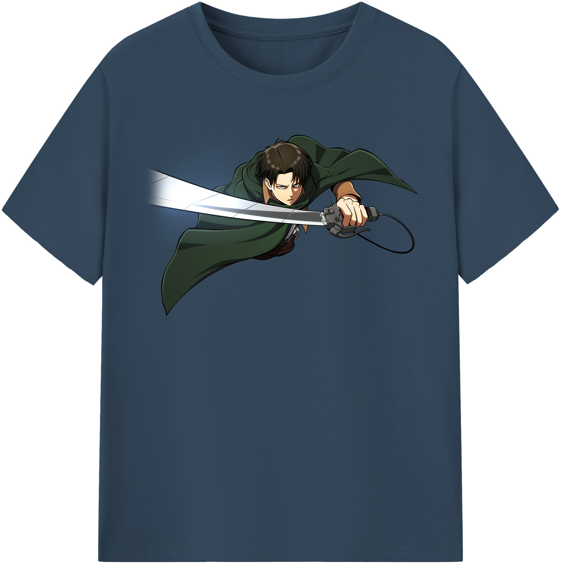（画像用） 進撃の巨人 リヴァイ·アッカーマン Attack on Titan Levi Ackerman 綿100％半袖Tシャツ（フロントプリント）