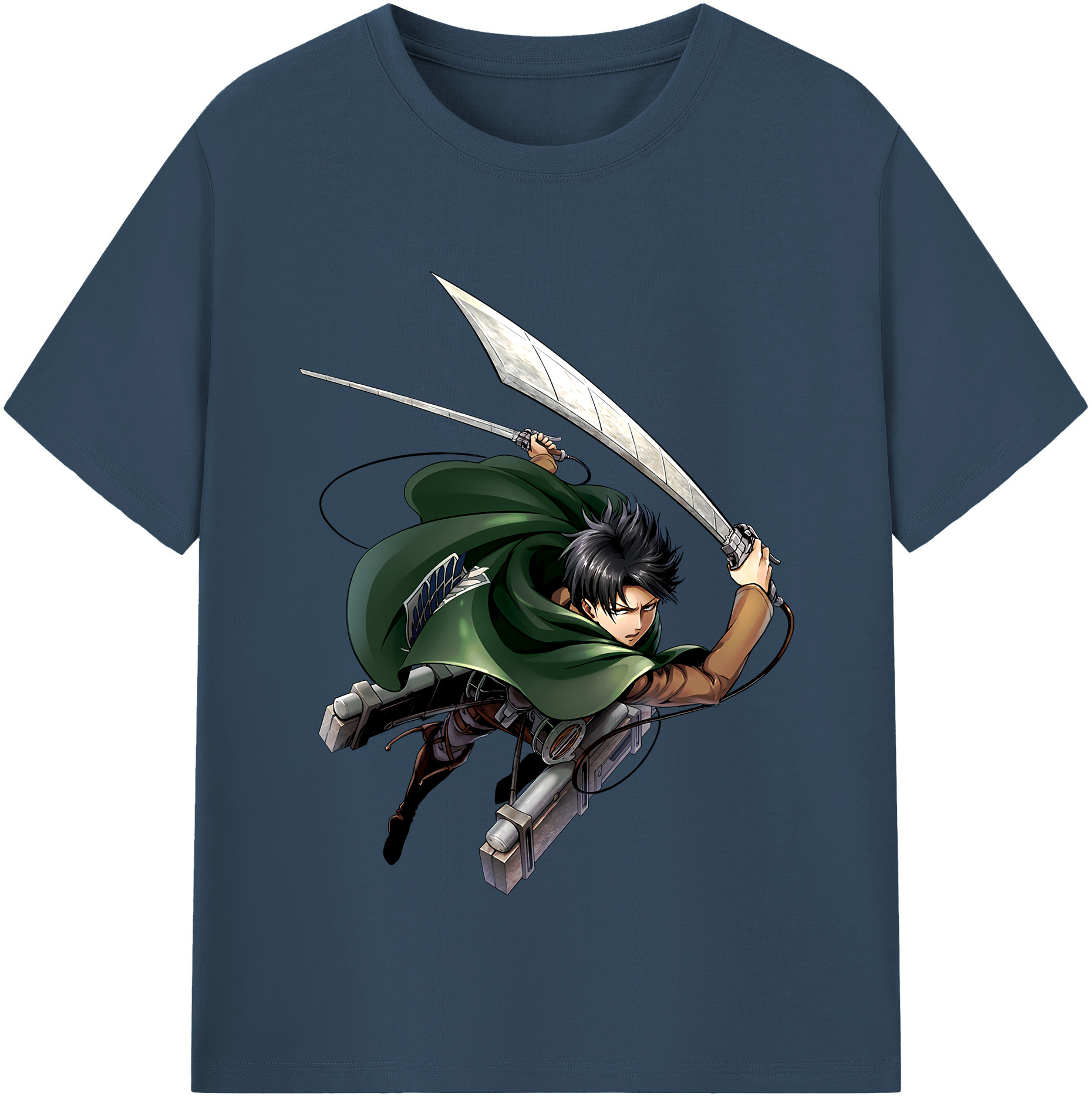 （画像用） 進撃の巨人 リヴァイ·アッカーマン Attack on Titan Levi Ackerman 綿100％半袖Tシャツ（フロントプリント）