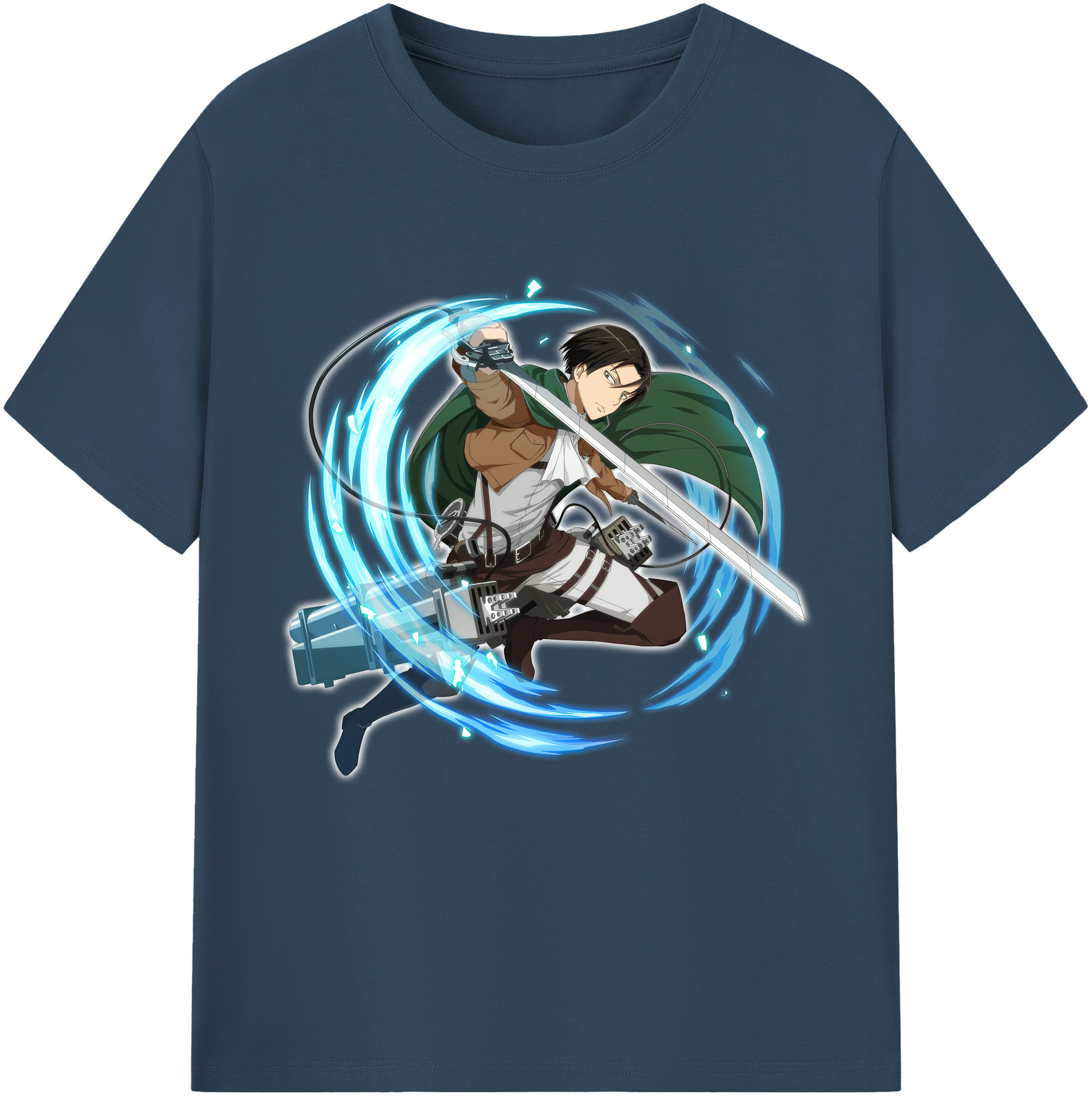 （画像用） 進撃の巨人 リヴァイ·アッカーマン Attack on Titan Levi Ackerman 綿100％半袖Tシャツ（フロントプリント）