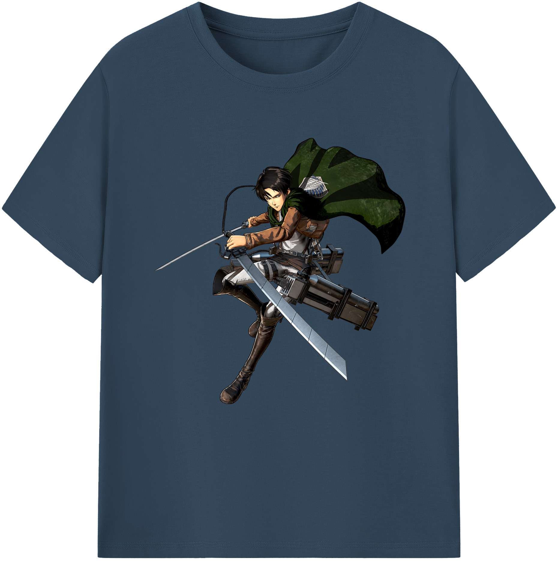 （画像用） 進撃の巨人 リヴァイ·アッカーマン Attack on Titan Levi Ackerman 綿100％半袖Tシャツ（フロントプリント）