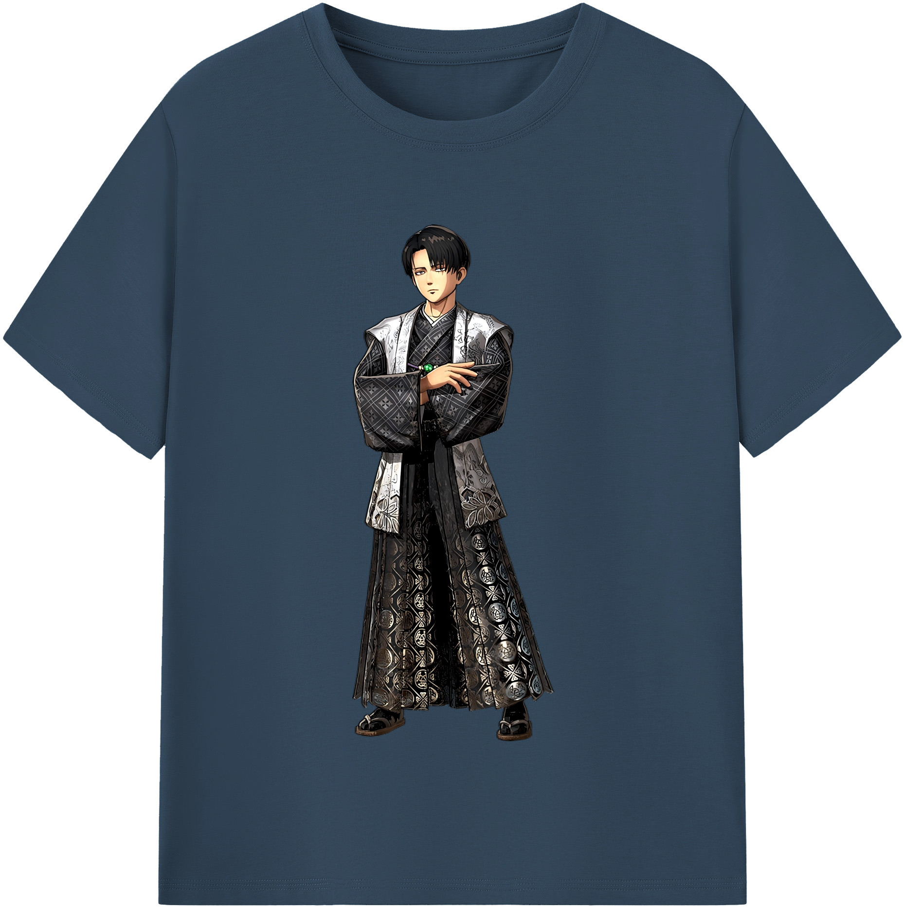 （画像用） 進撃の巨人 リヴァイ·アッカーマン Attack on Titan Levi Ackerman 綿100％半袖Tシャツ（フロントプリント）