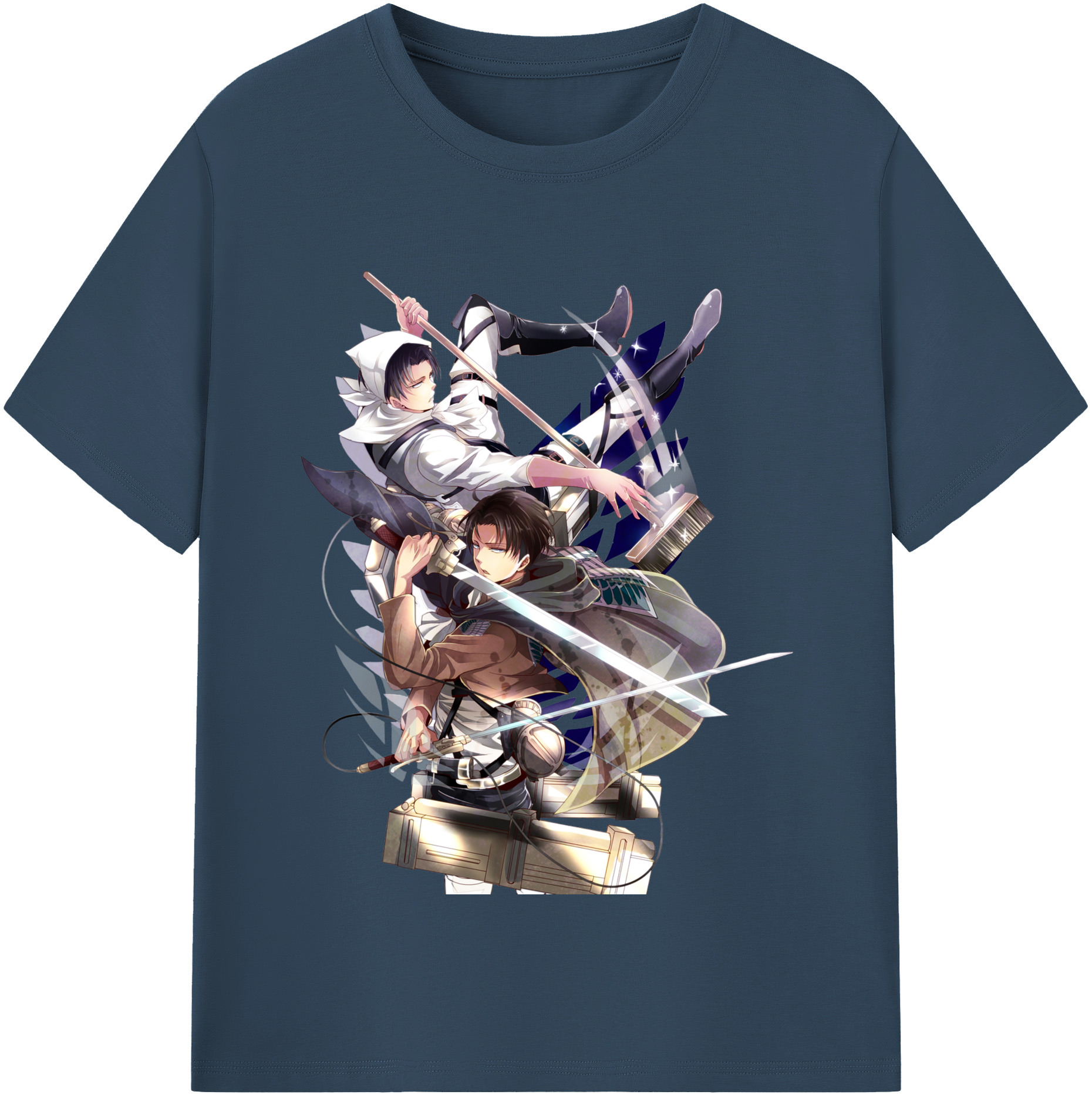 （画像用） 進撃の巨人 リヴァイ·アッカーマン Attack on Titan Levi Ackerman 綿100％半袖Tシャツ（フロントプリント）