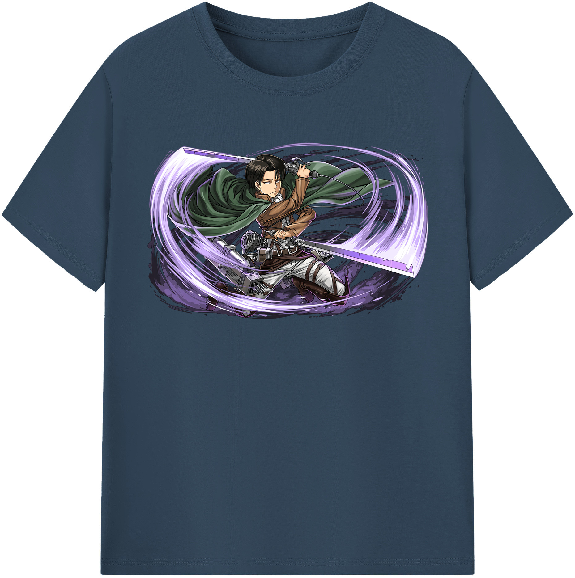 （画像用） 進撃の巨人 リヴァイ·アッカーマン Attack on Titan Levi Ackerman 綿100％半袖Tシャツ（フロントプリント）