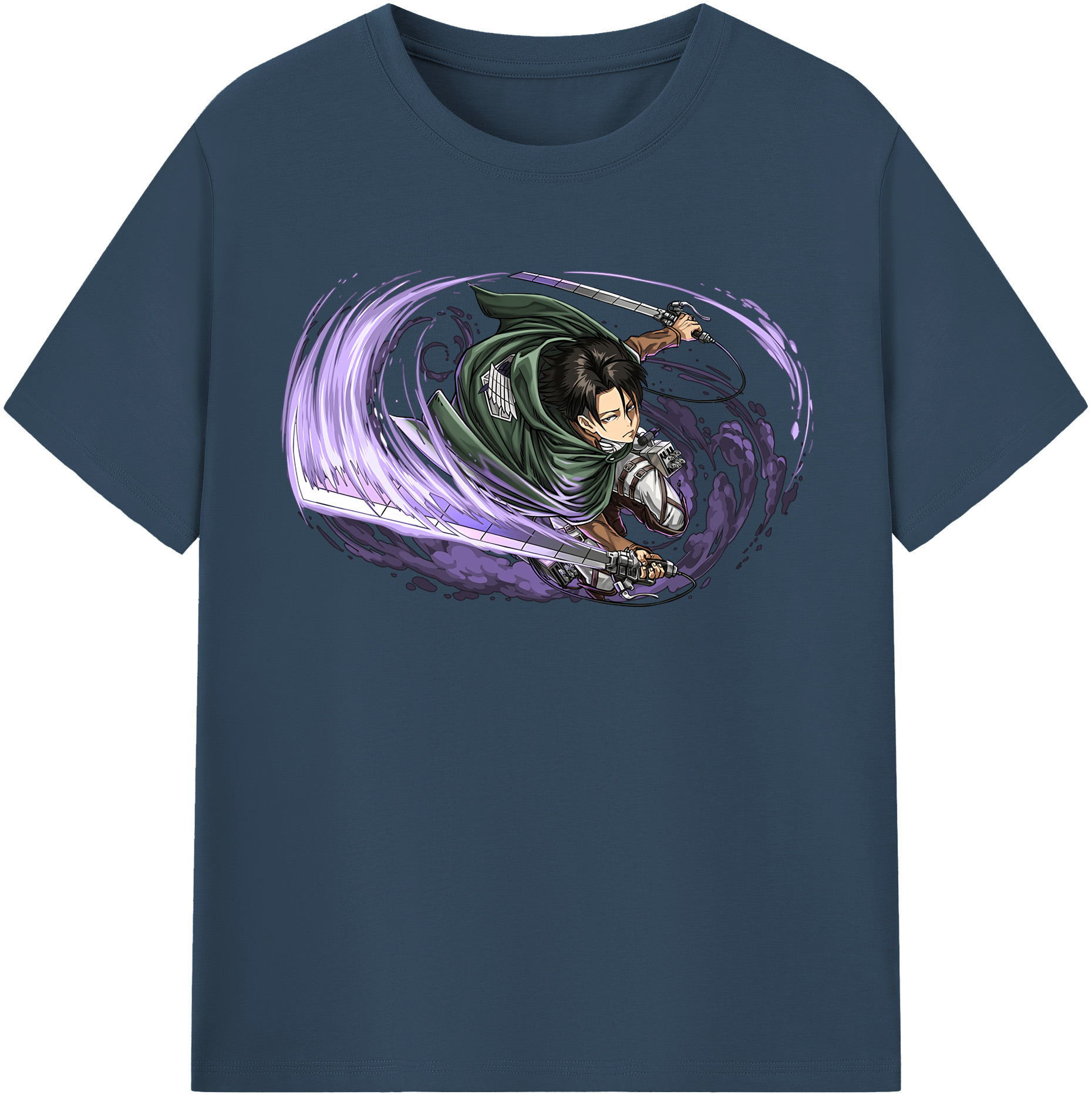 （画像用） 進撃の巨人 リヴァイ·アッカーマン Attack on Titan Levi Ackerman 綿100％半袖Tシャツ（フロントプリント）