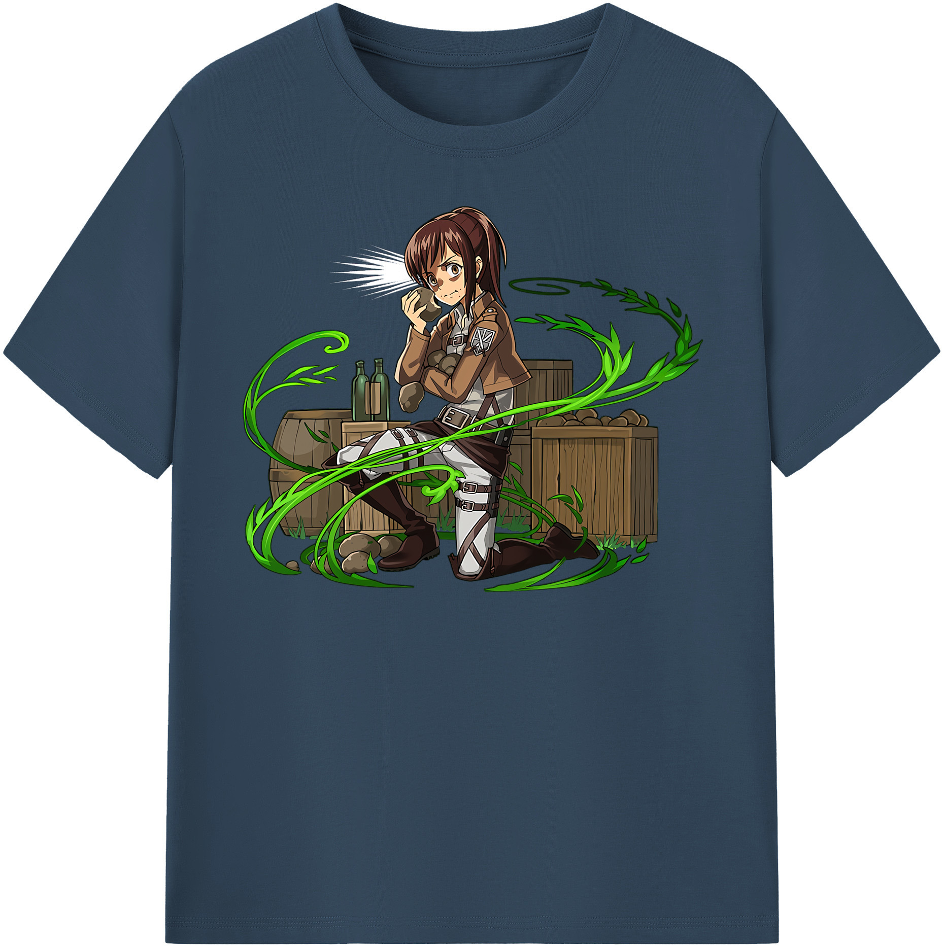 （画像用） 進撃の巨人 サシャ·ブラウス Attack on Titan Sasha Blaus 綿100％半袖Tシャツ（フロントプリント）