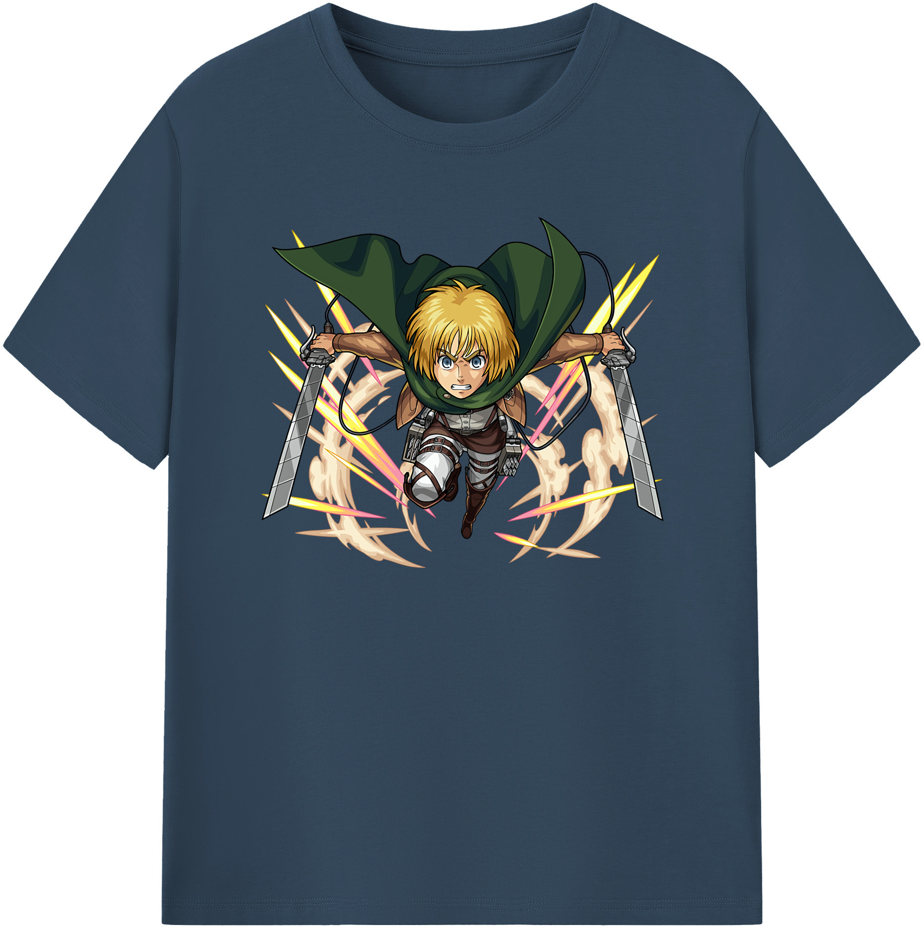 （画像用） 進撃の巨人 アルミン·アルレルト Attack on Titan Armin Arlert 綿100％半袖Tシャツ（フロントプリント）