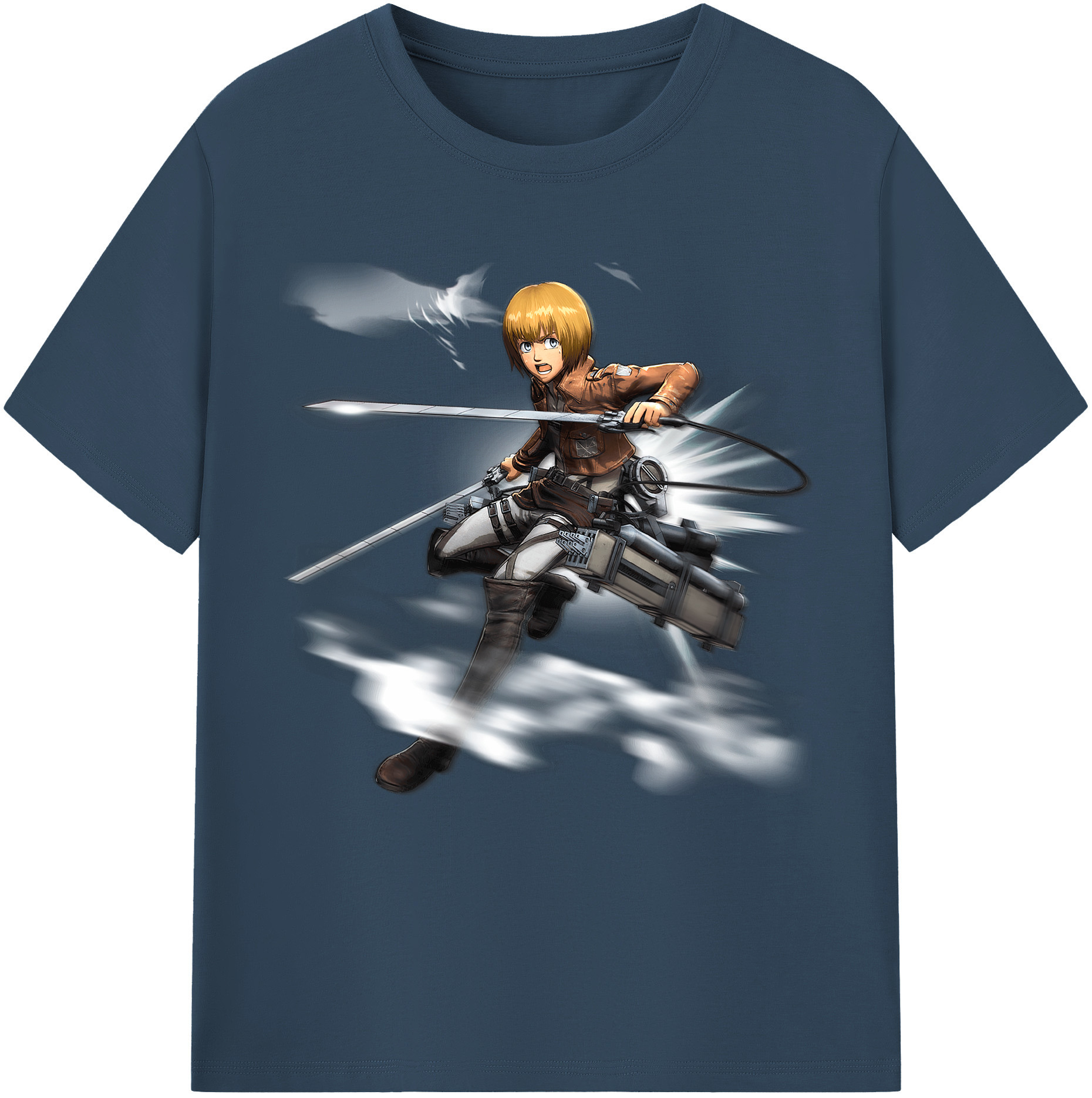 （画像用） 進撃の巨人 アルミン·アルレルト Attack on Titan Armin Arlert 綿100％半袖Tシャツ（フロントプリント）