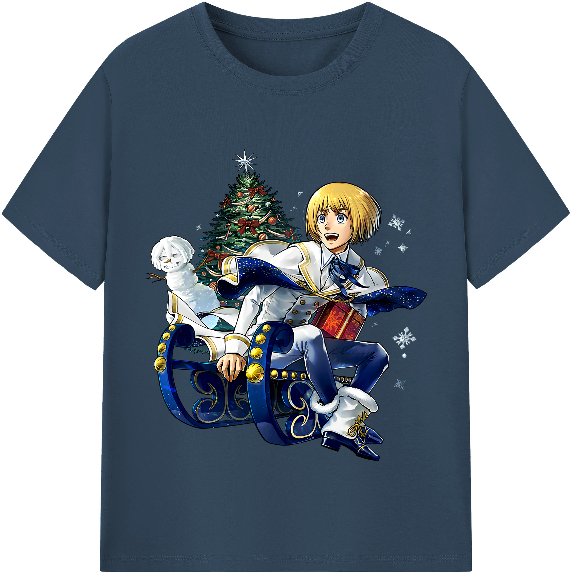（画像用） 進撃の巨人 アルミン·アルレルト Attack on Titan Armin Arlert 綿100％半袖Tシャツ（フロントプリント）
