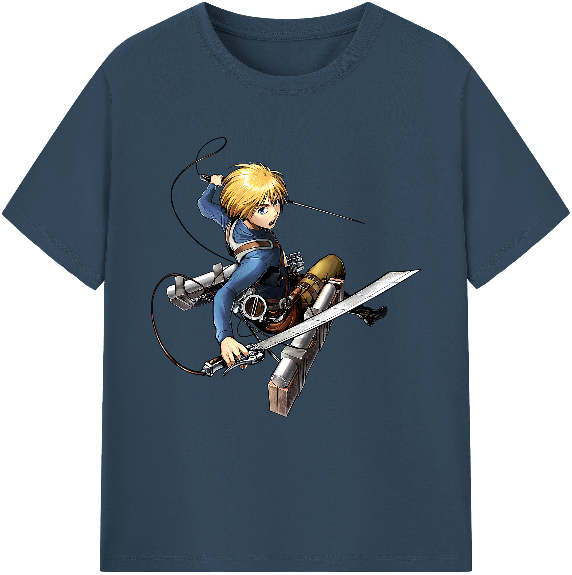 （画像用） 進撃の巨人 アルミン·アルレルト Attack on Titan Armin Arlert 綿100％半袖Tシャツ（フロントプリント）