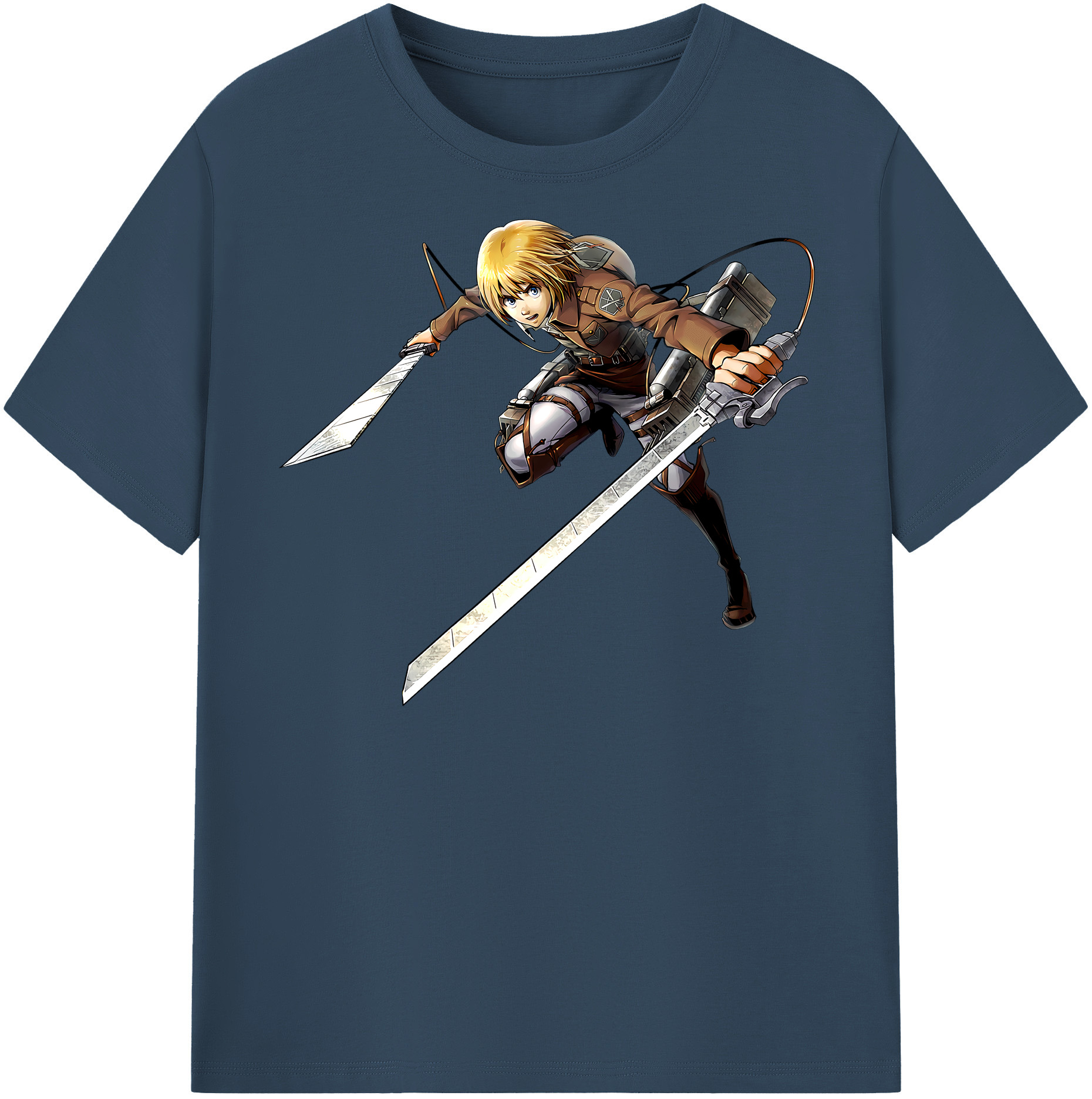 （画像用） 進撃の巨人 アルミン·アルレルト Attack on Titan Armin Arlert 綿100％半袖Tシャツ（フロントプリント）