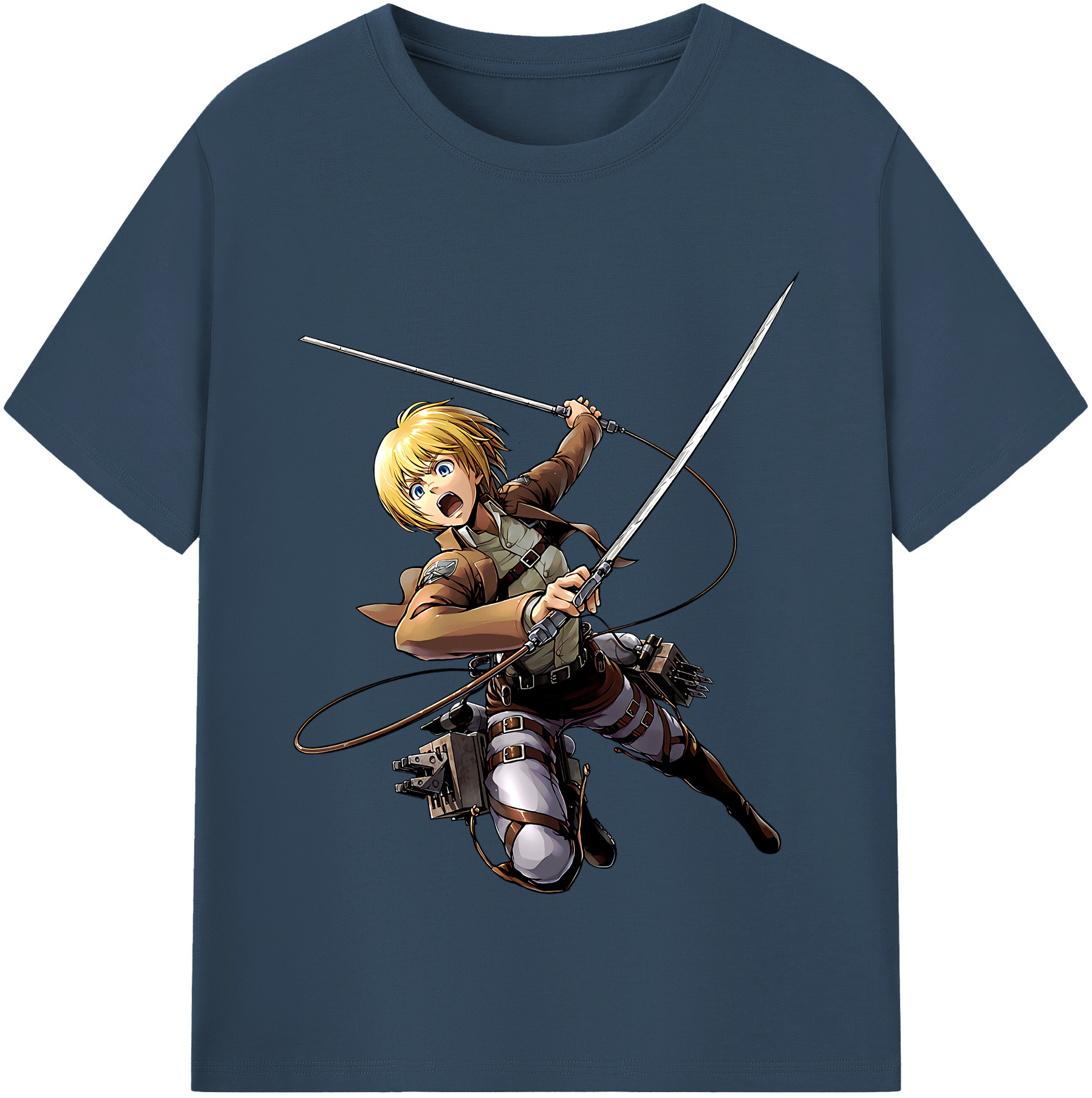 （画像用） 進撃の巨人 アルミン·アルレルト Attack on Titan Armin Arlert 綿100％半袖Tシャツ（フロントプリント）