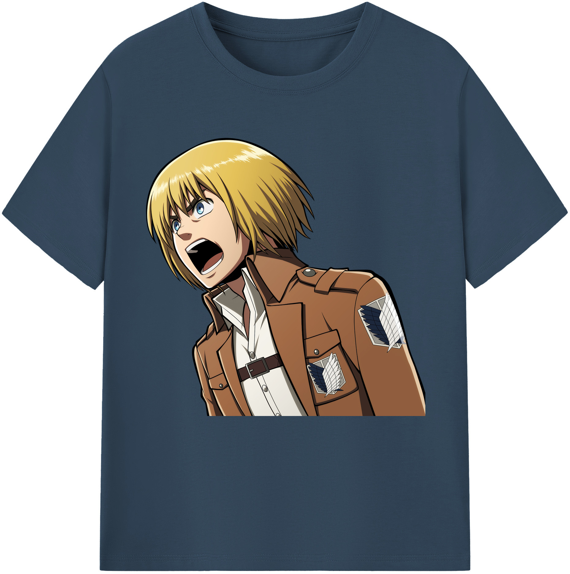（画像用） 進撃の巨人 アルミン·アルレルト Attack on Titan Armin Arlert 綿100％半袖Tシャツ（フロントプリント）