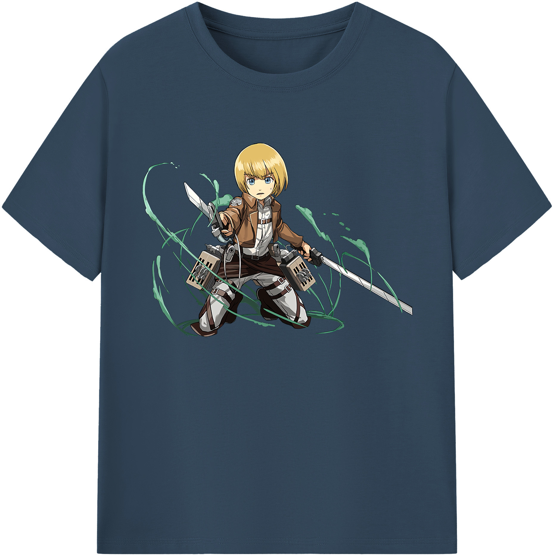 （画像用） 進撃の巨人 アルミン·アルレルト Attack on Titan Armin Arlert 綿100％半袖Tシャツ（フロントプリント）