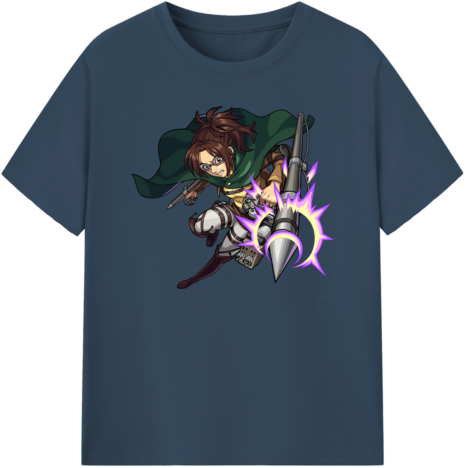 （画像用） 進撃の巨人 ハンジ·ゾエ Attack on Titan Hanji Zoe 綿100％半袖Tシャツ（フロントプリント）