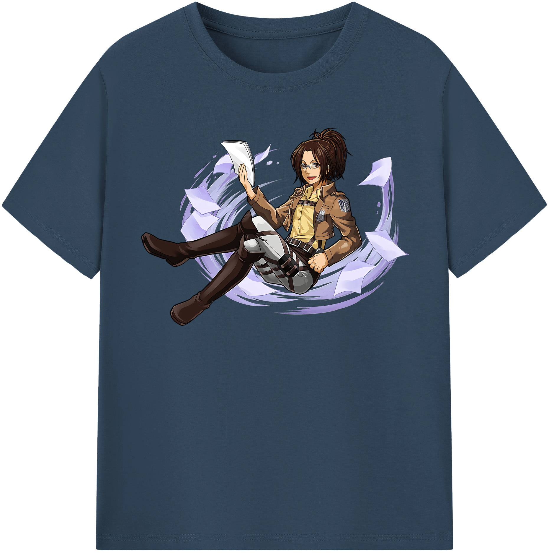 （画像用） 進撃の巨人 ハンジ·ゾエ Attack on Titan Hanji Zoe 綿100％半袖Tシャツ（フロントプリント）