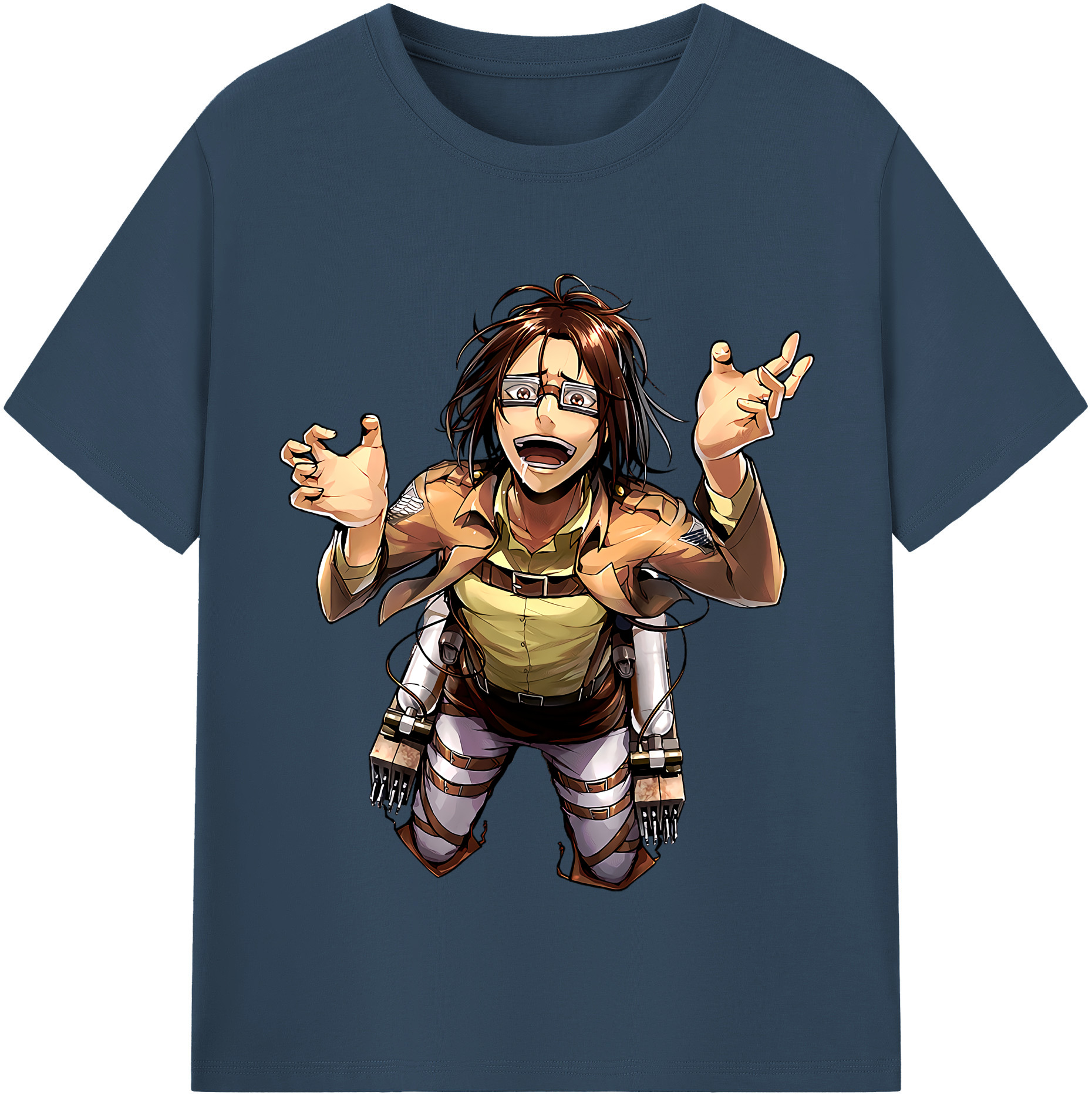 （画像用） 進撃の巨人 ハンジ·ゾエ Attack on Titan Hanji Zoe 綿100％半袖Tシャツ（フロントプリント）